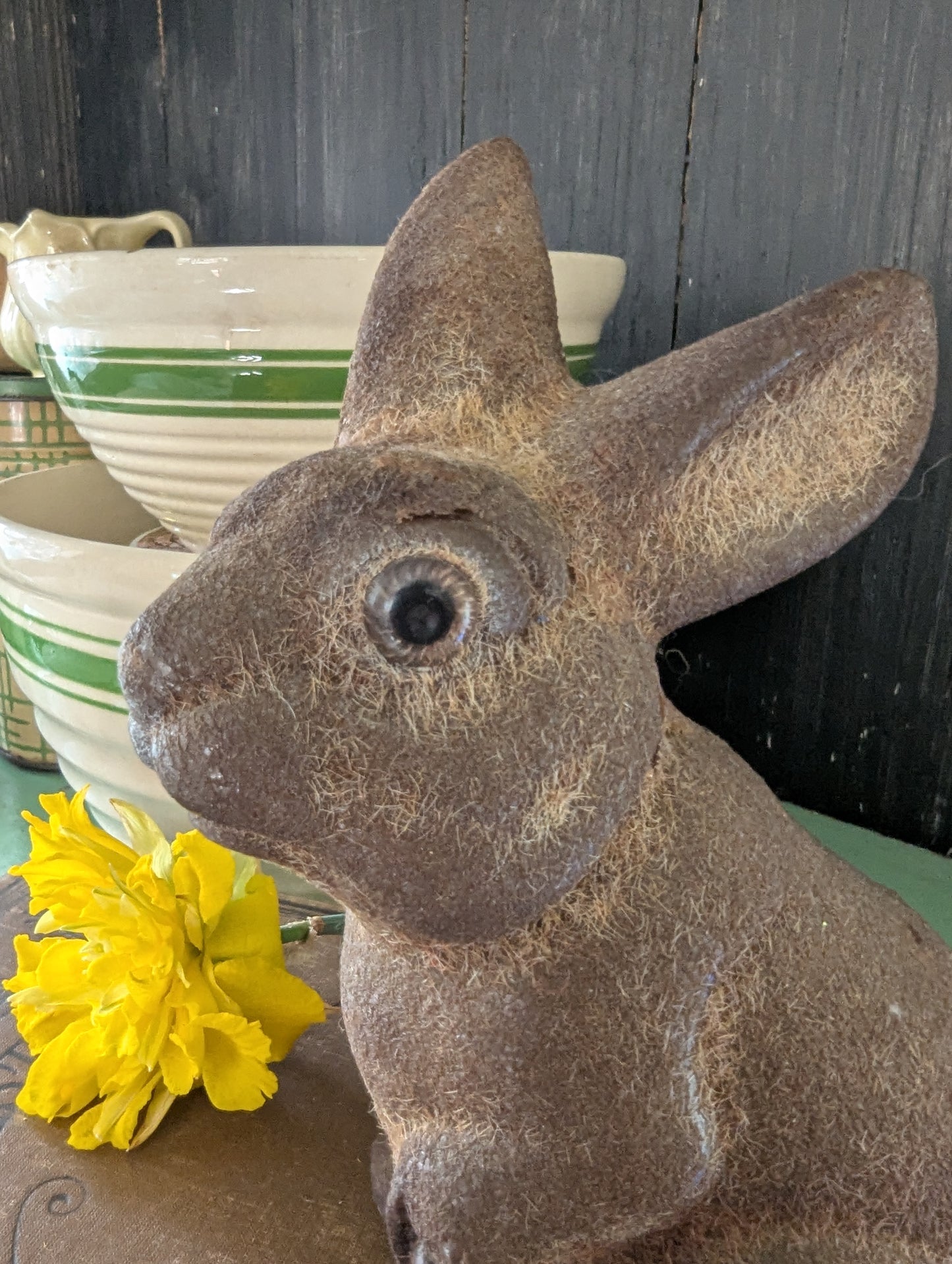 Flocked bunny bank