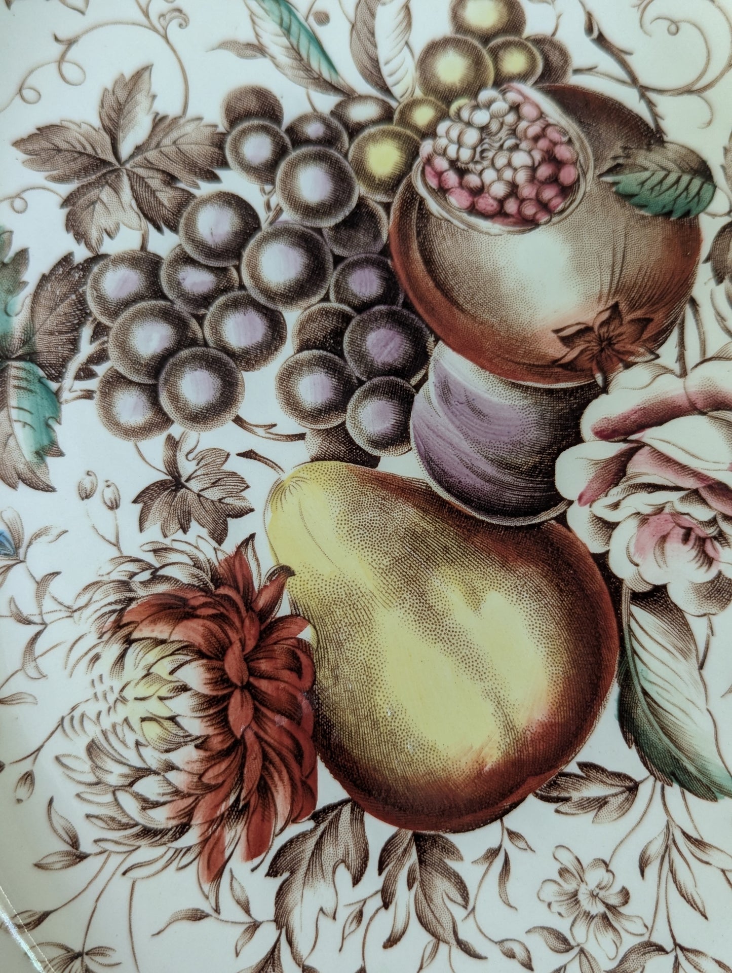 Windsor Fruit Johnson Brothers Ironstone Brown Transferware serving platter