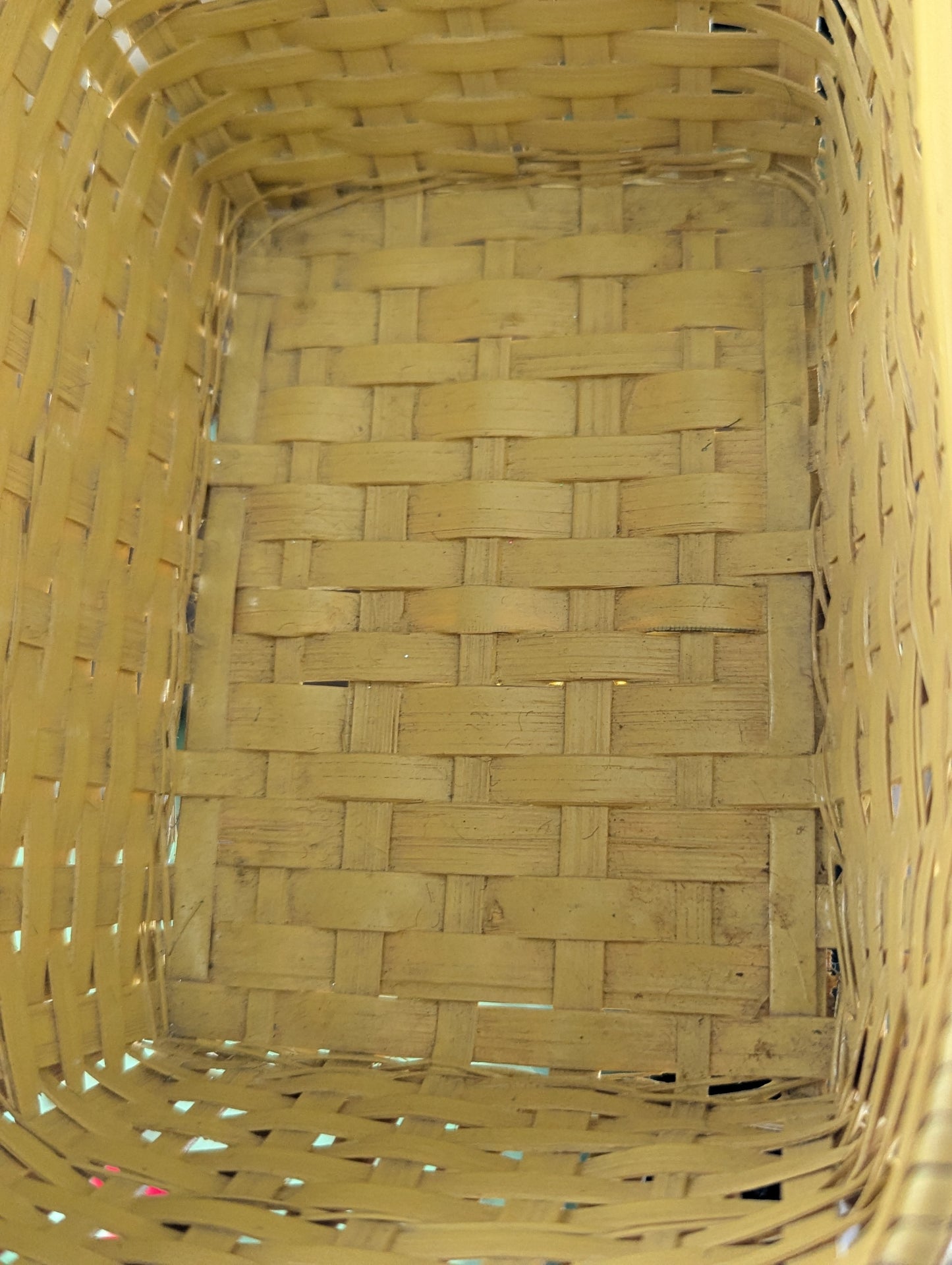 Yellow woven springtime basket
