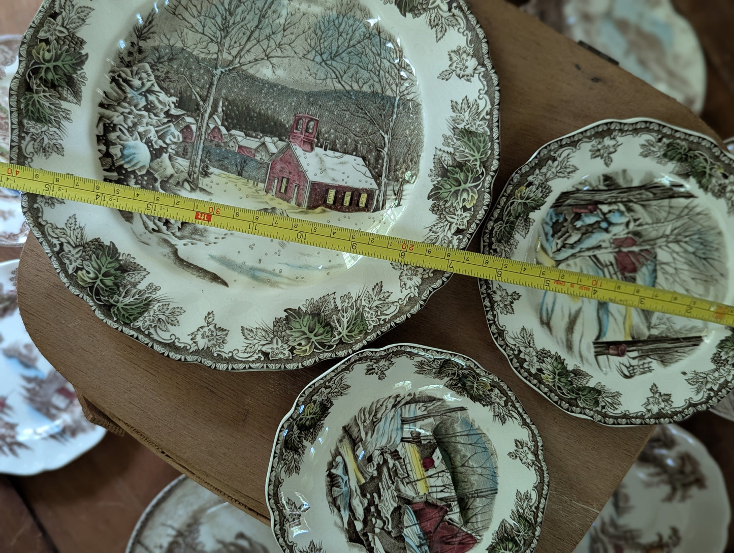 The Friendly Village lot of Johnson Brothers Ironstone brown transferware