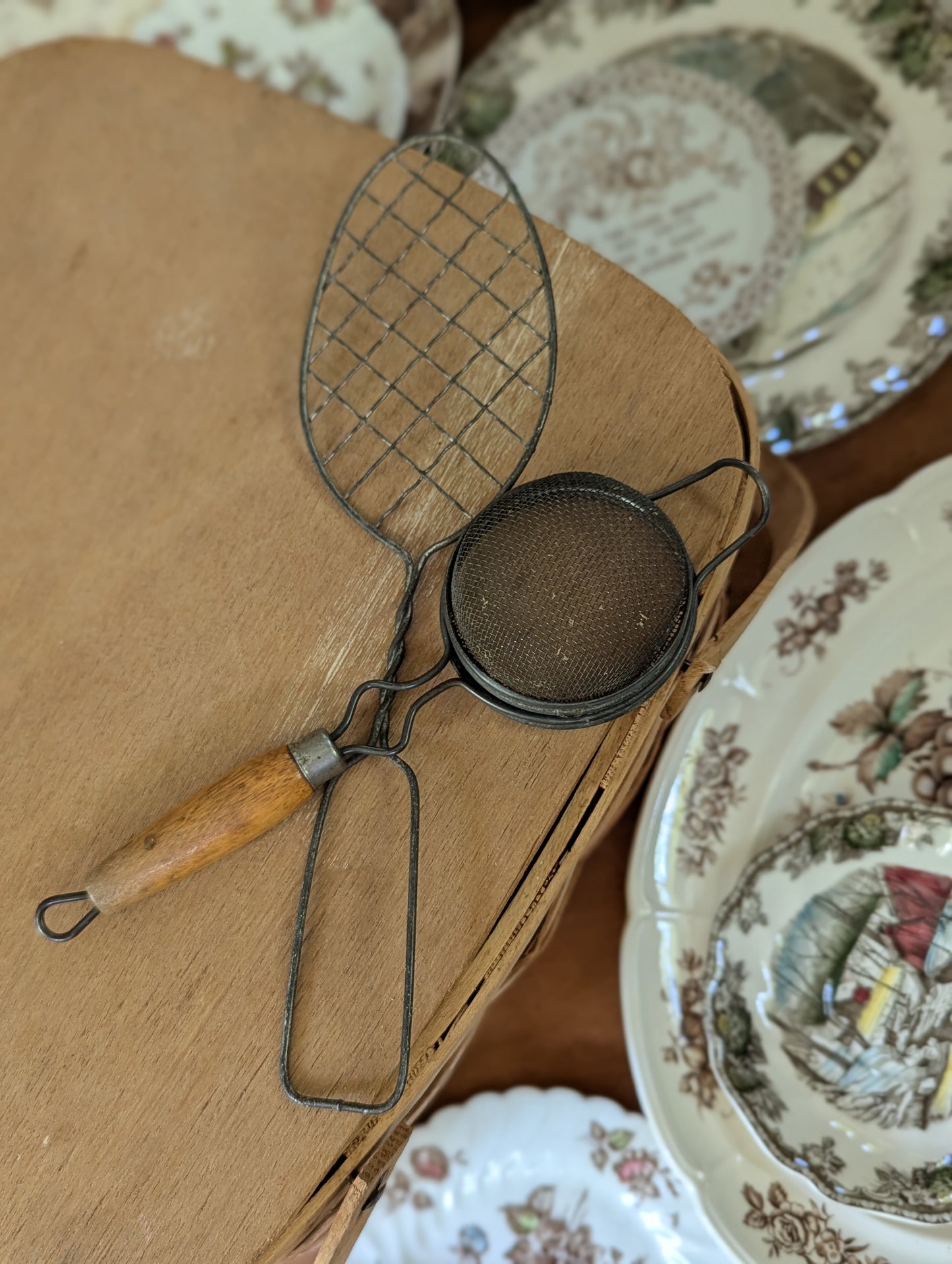 Kitchen gadgets whisk and strainer