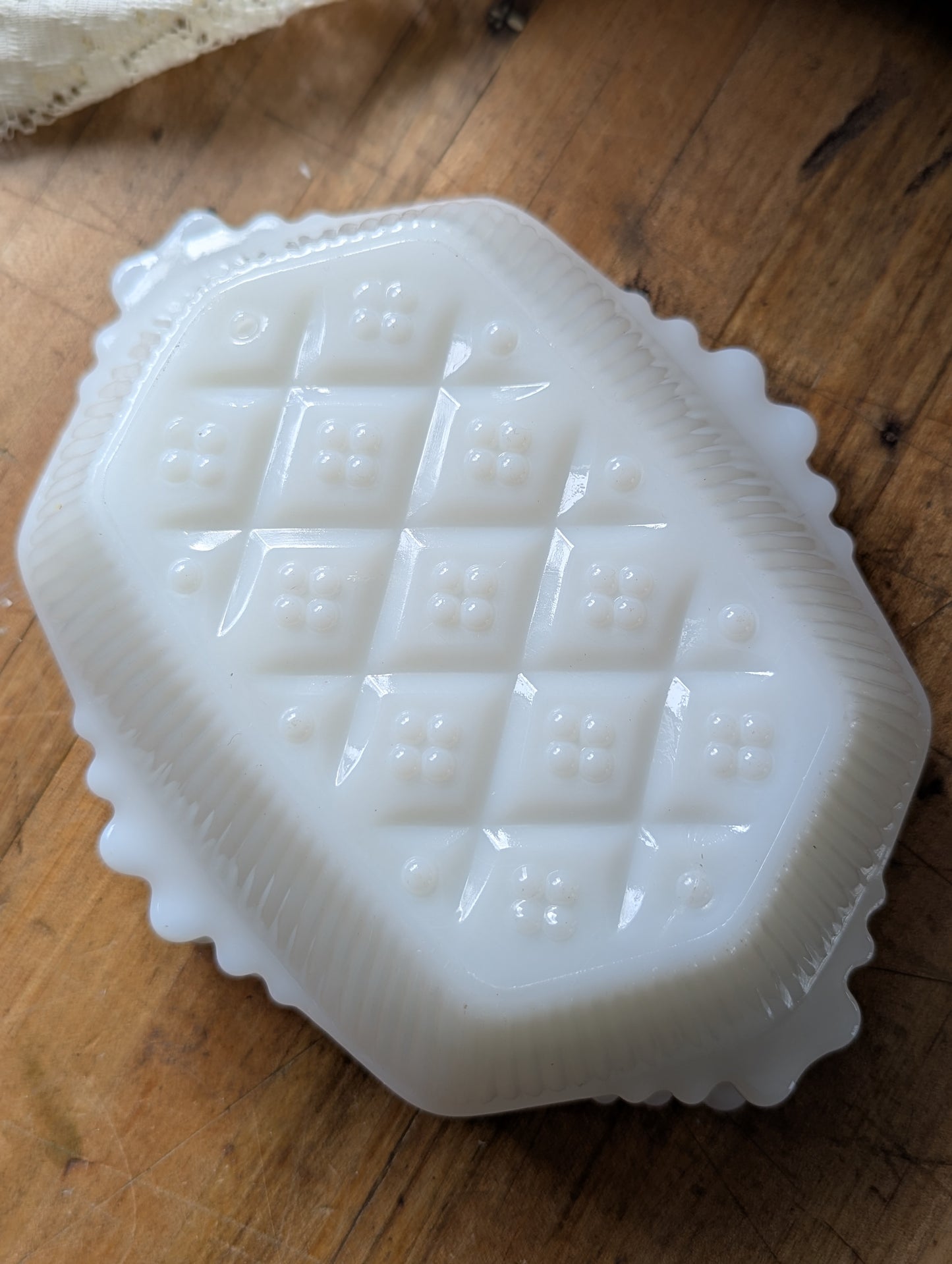 Set of 3 milk glass Anchor Hocking dishes