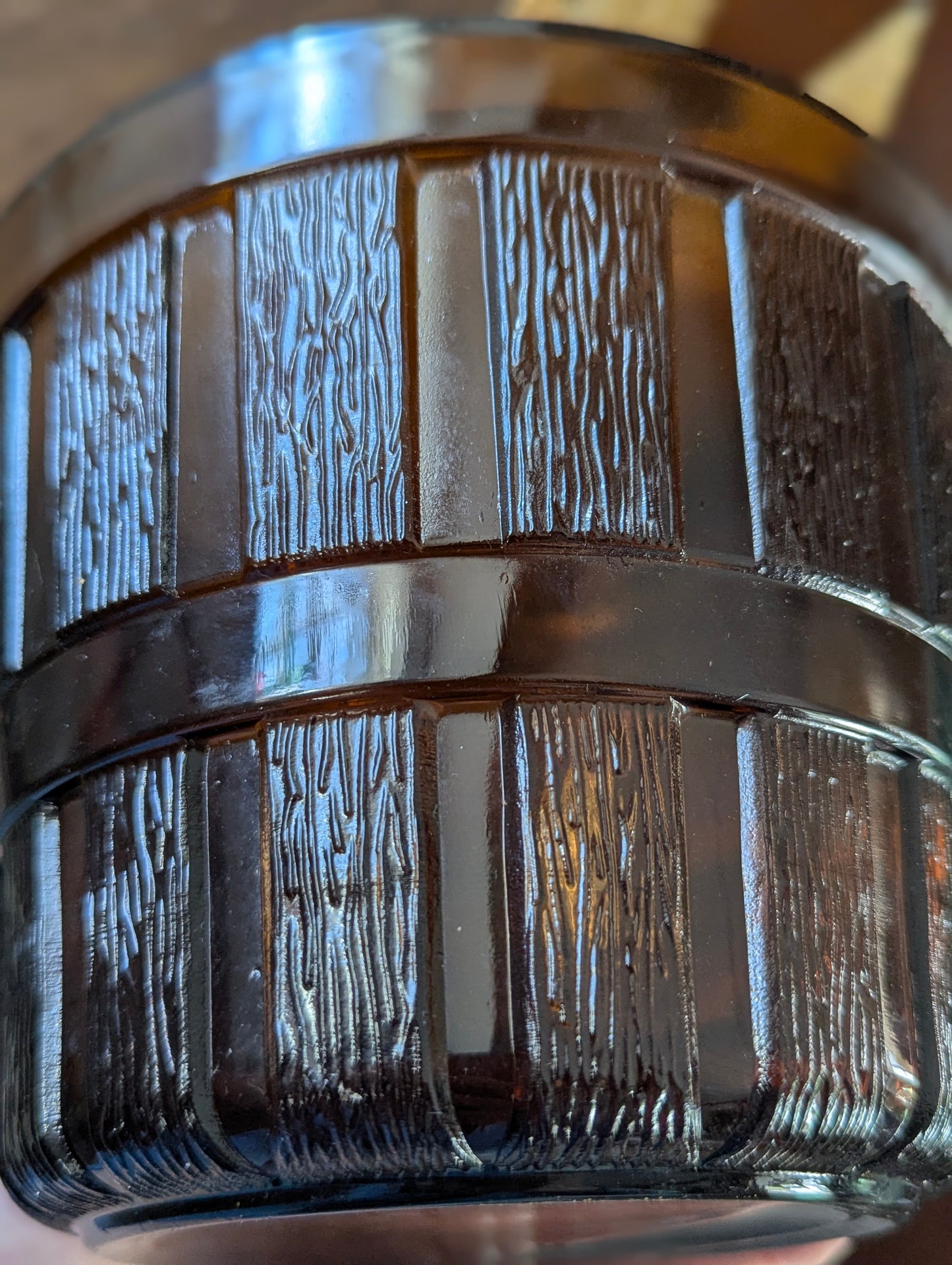 Amber Brown glass planter pot