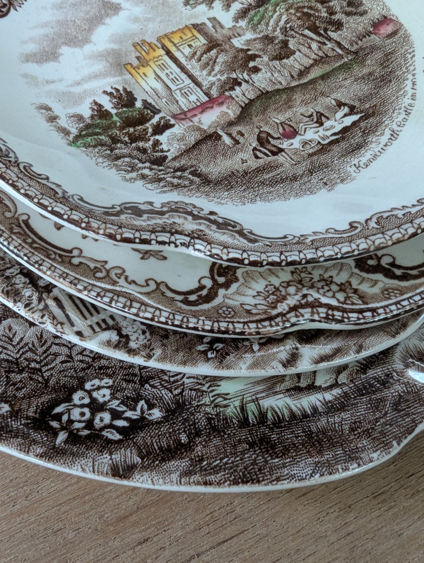 Lot of Johnson Bros Ironstone brown transferware