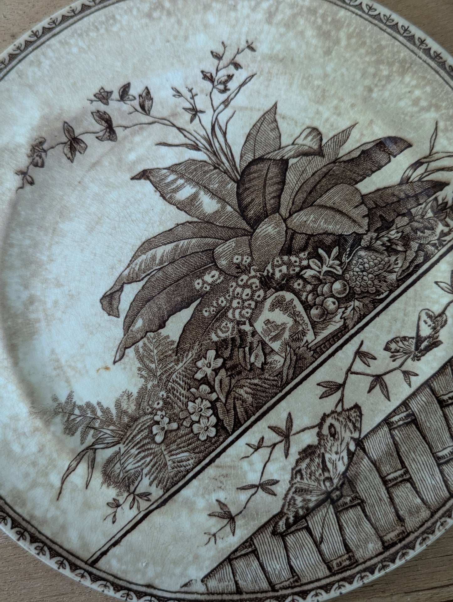 CW Turner & Sons Brazil brown transfer ware salad/bread plate