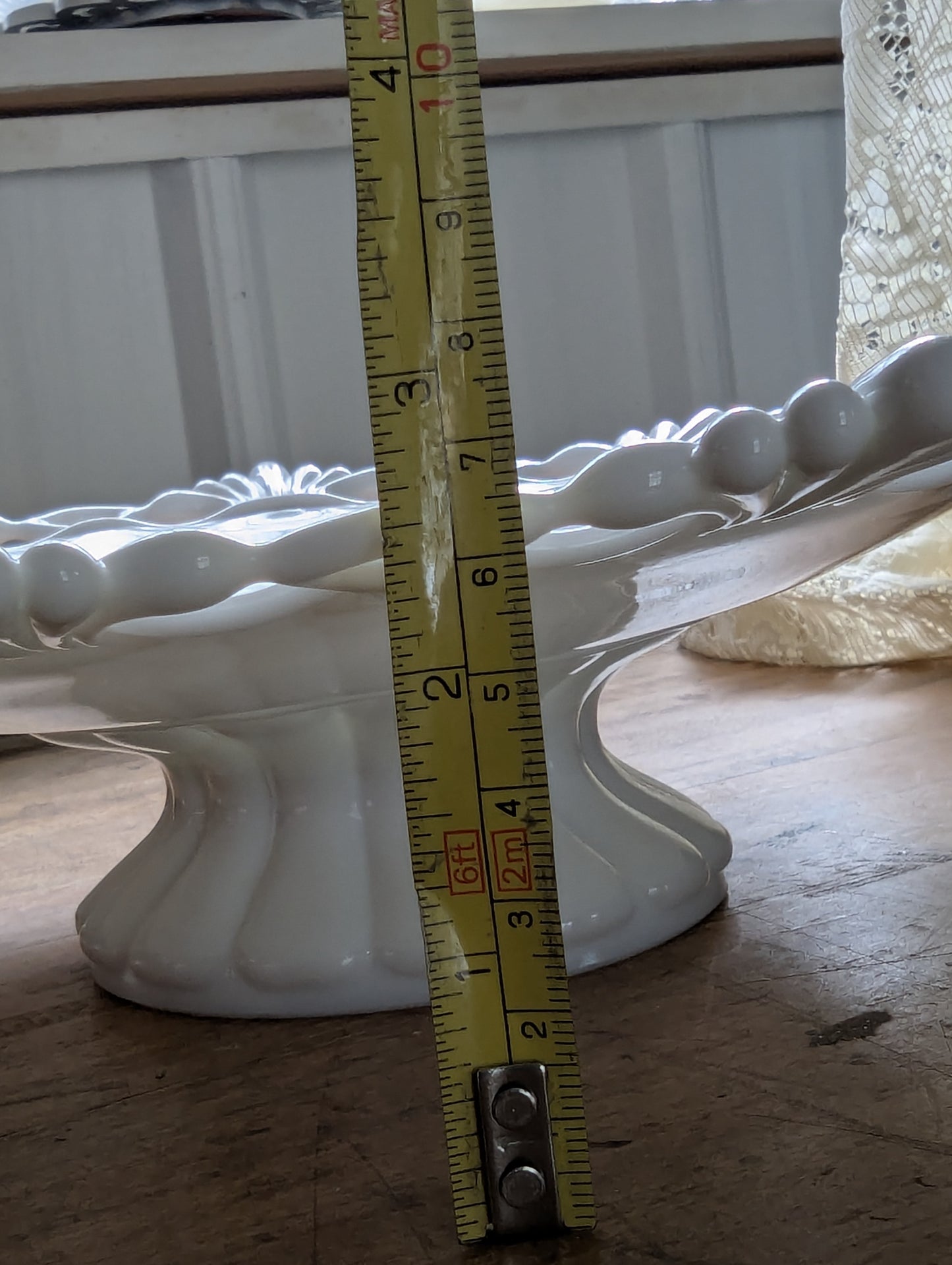 Milk glass pedestal dish