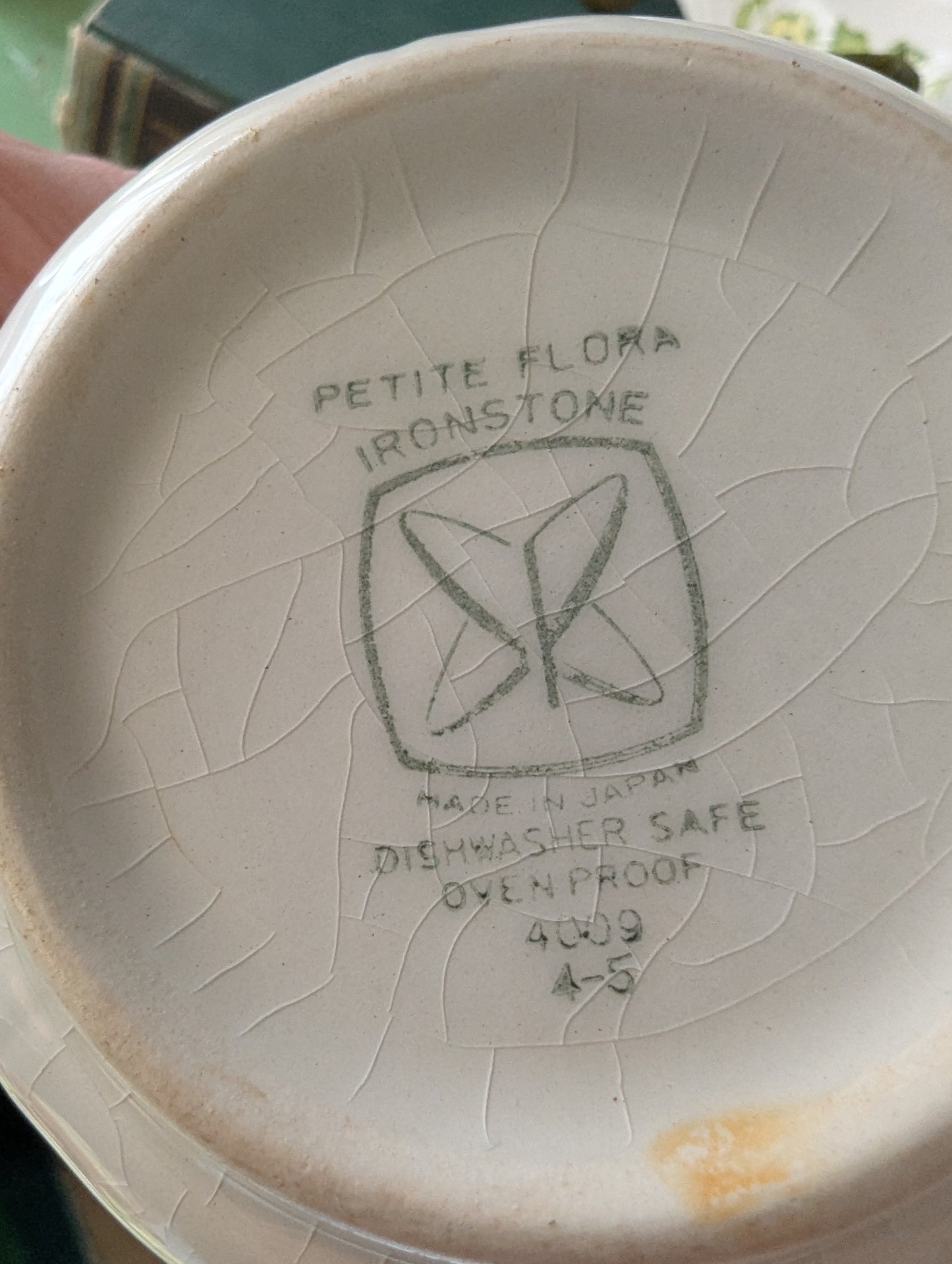 Ironstone floral tea cup and saucer