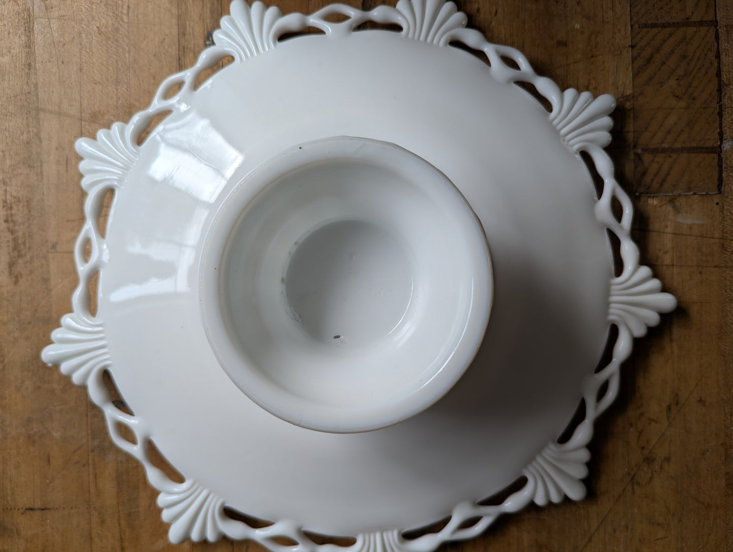 Milk glass pedestal dish