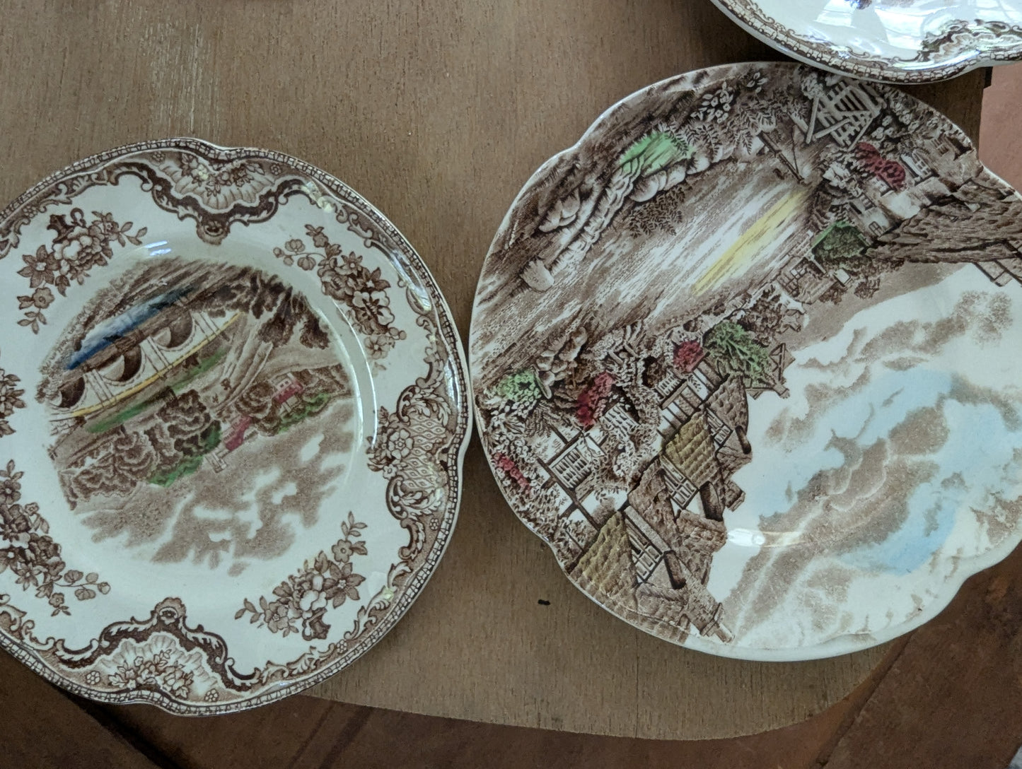 Lot of Johnson Bros Ironstone brown transferware