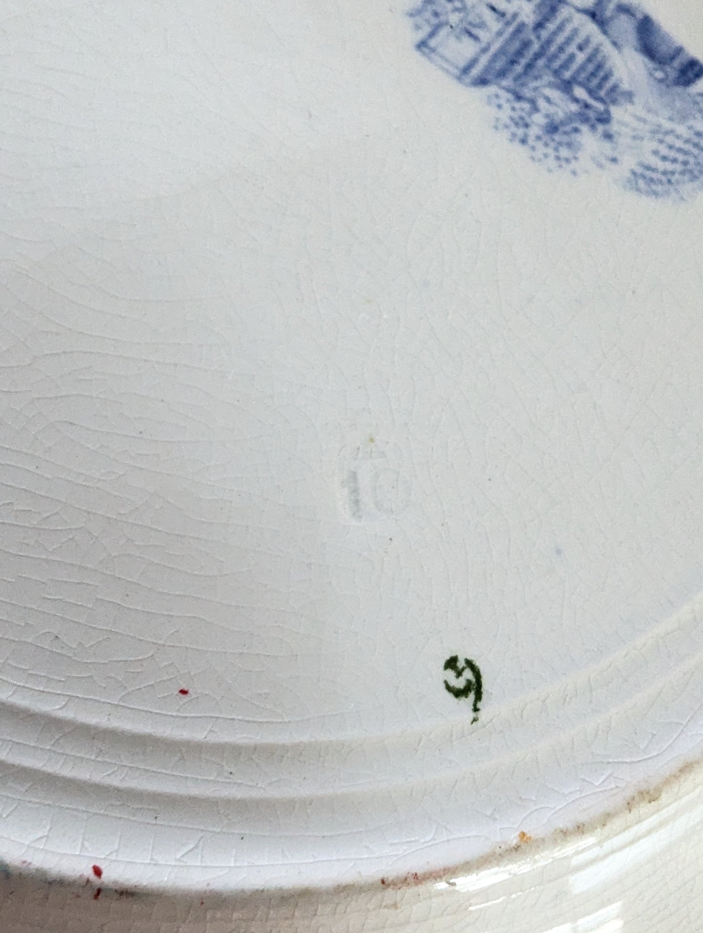 Pair of English transfer ware luncheon plates