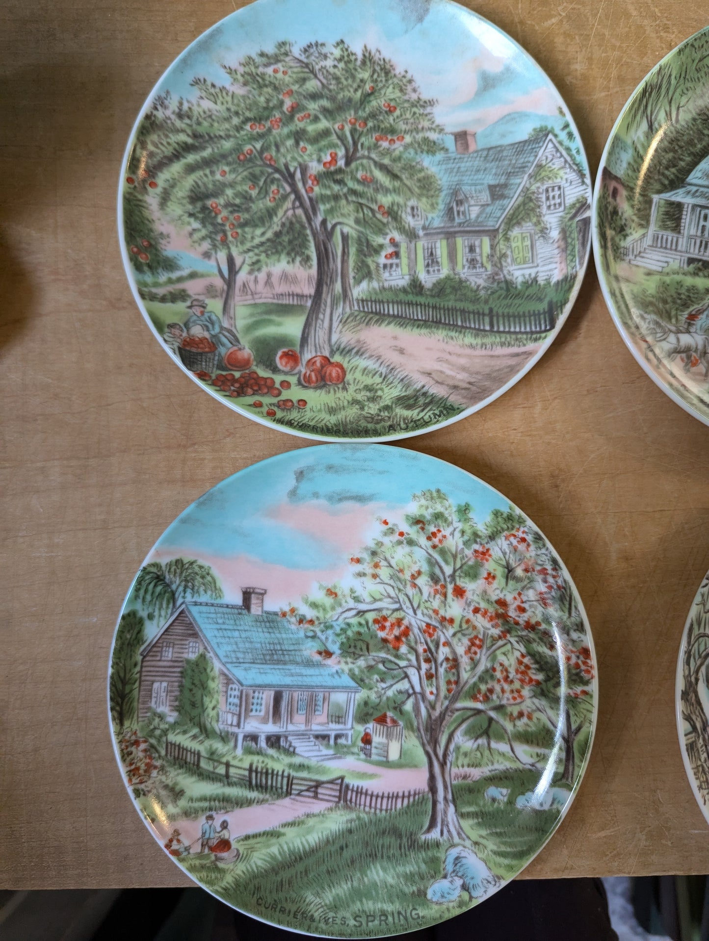 Currier and Ives season wall plates