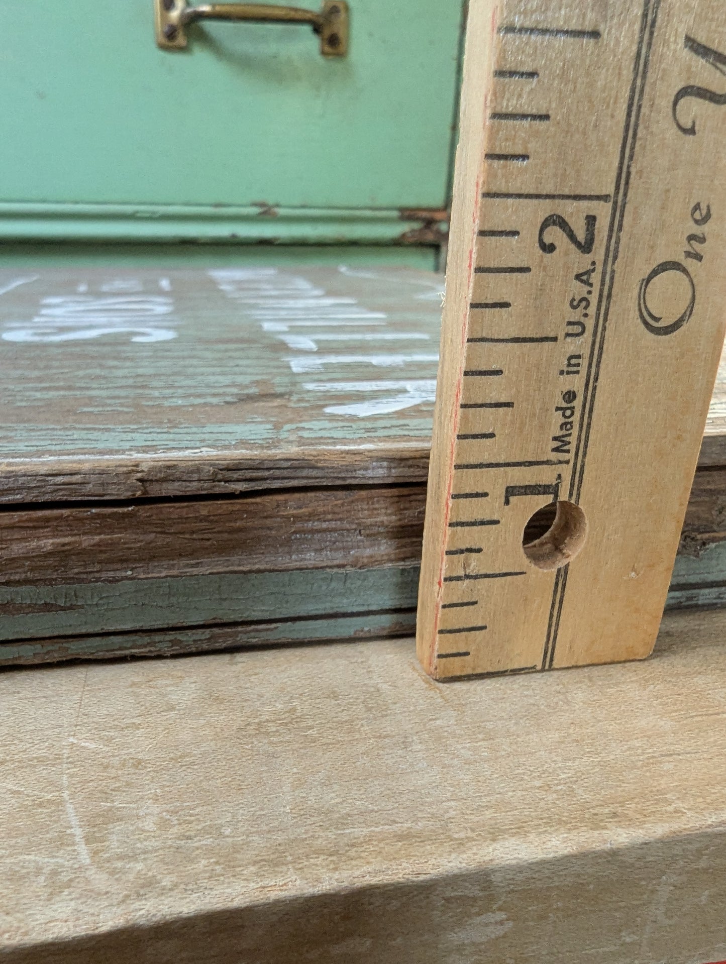 Wood door repurposed sign