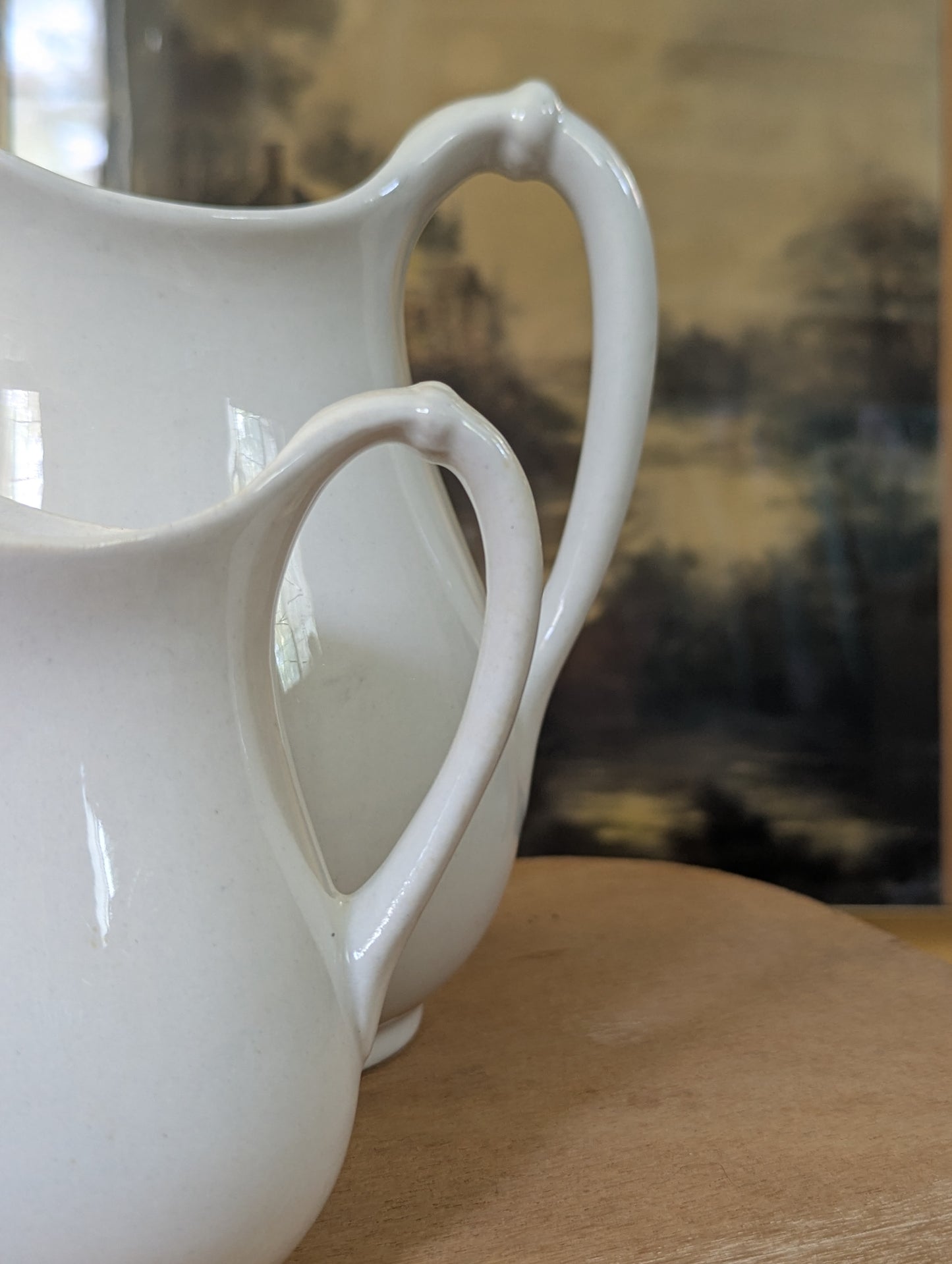 Pair of Ironstone/stoneware pitchers