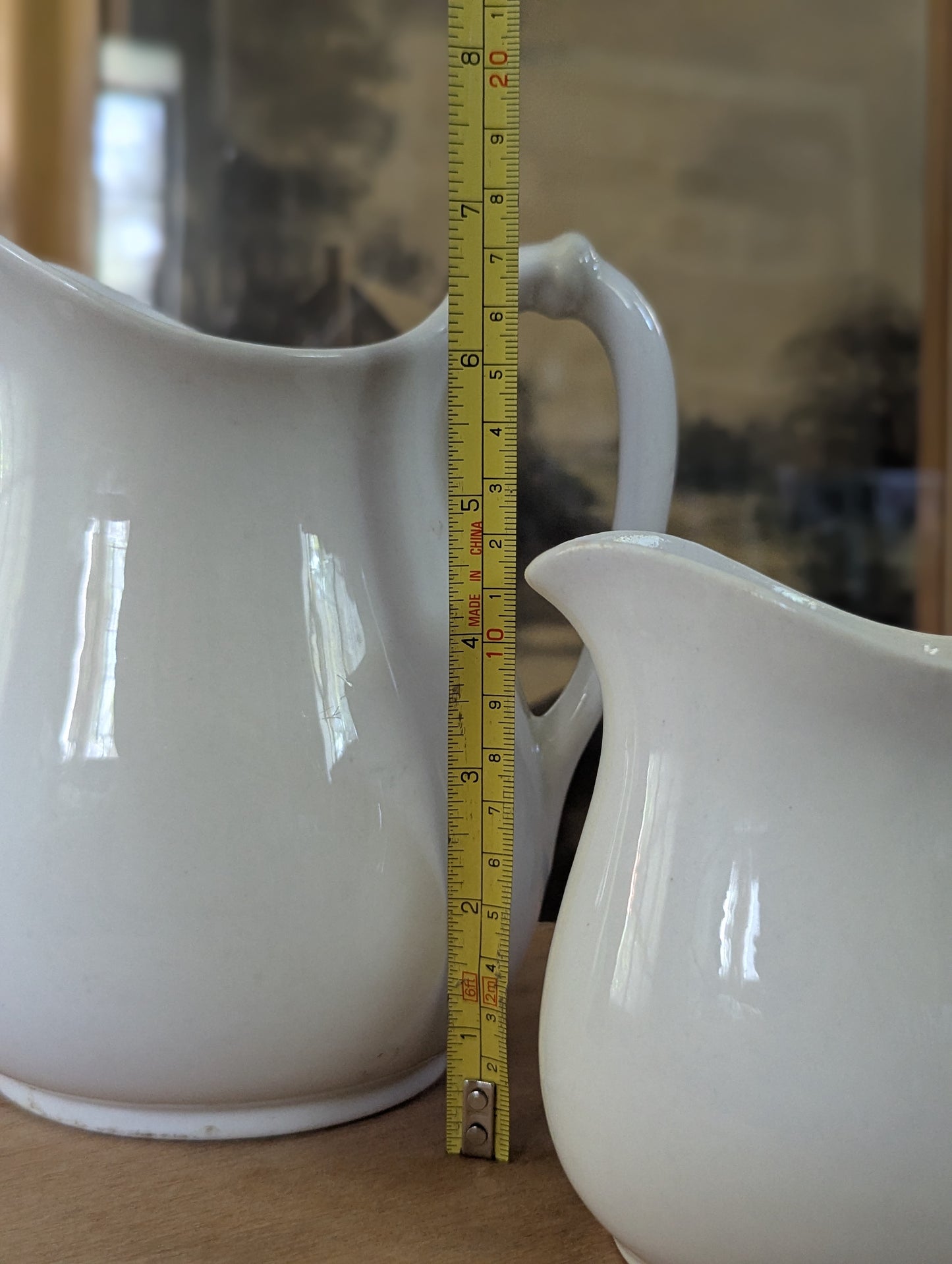 Pair of Ironstone/stoneware pitchers