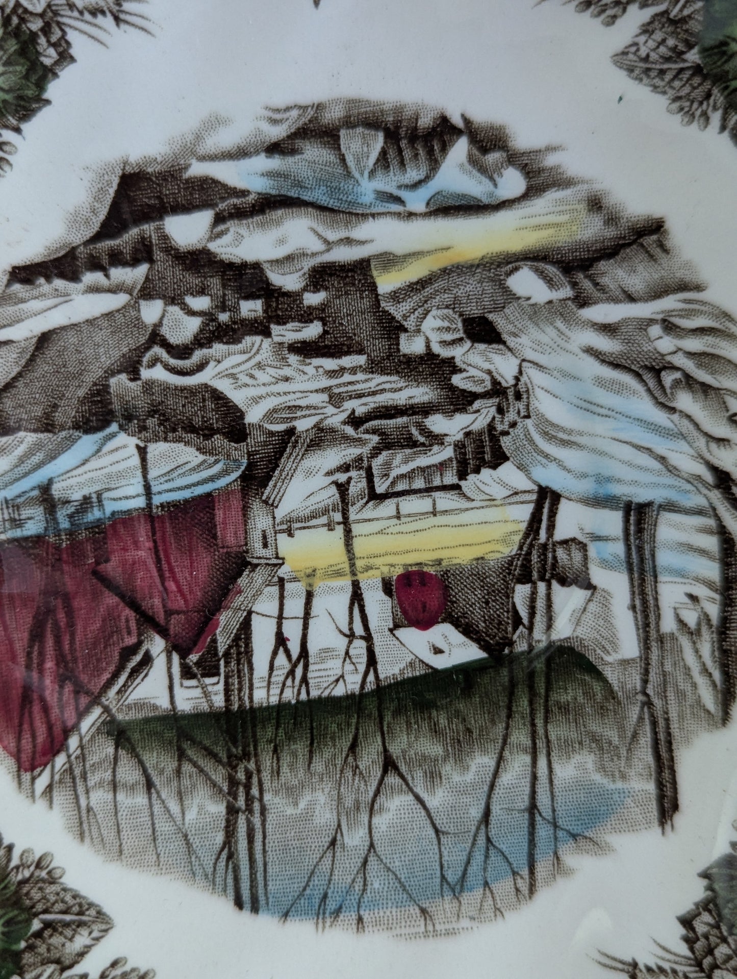 The Friendly Village lot of Johnson Brothers Ironstone brown transferware