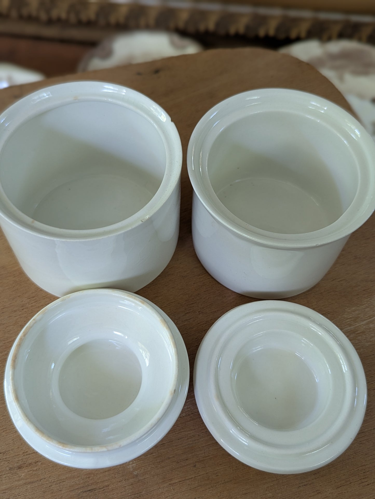 Two ironstone sugar pots