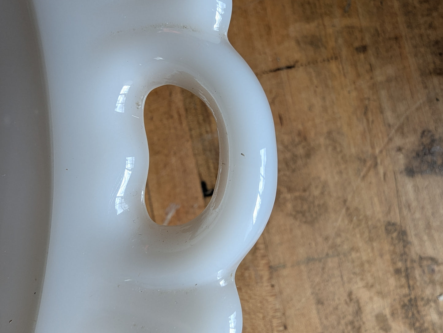 Vtg 11" Anchor Hocking Colony Milk Glass Laced Edge Pedestal Base