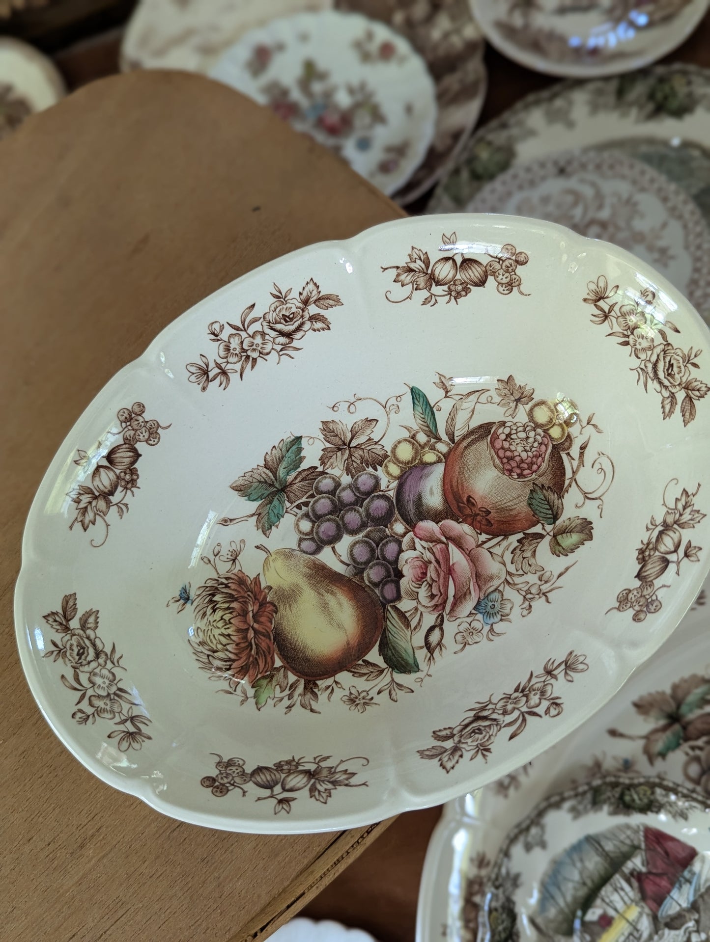 Windsor Fruit Johnson Brothers Transferware serving bowls