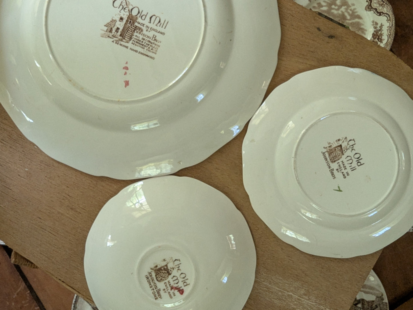 Johnson Brothers Ironstone brown transferware lot