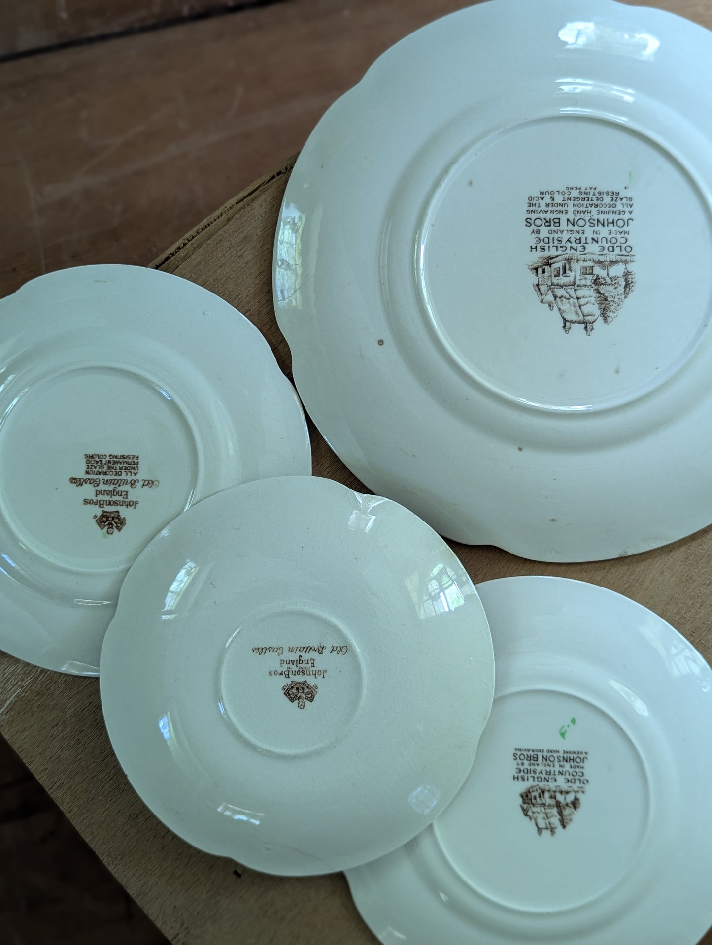 Lot of Johnson Bros Ironstone brown transferware