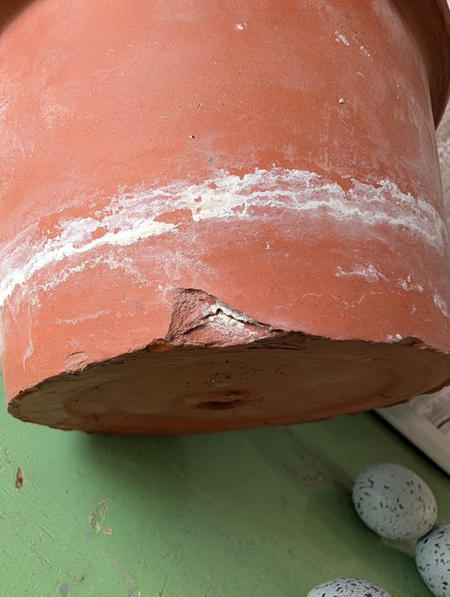 Heavy terra cotta pot
