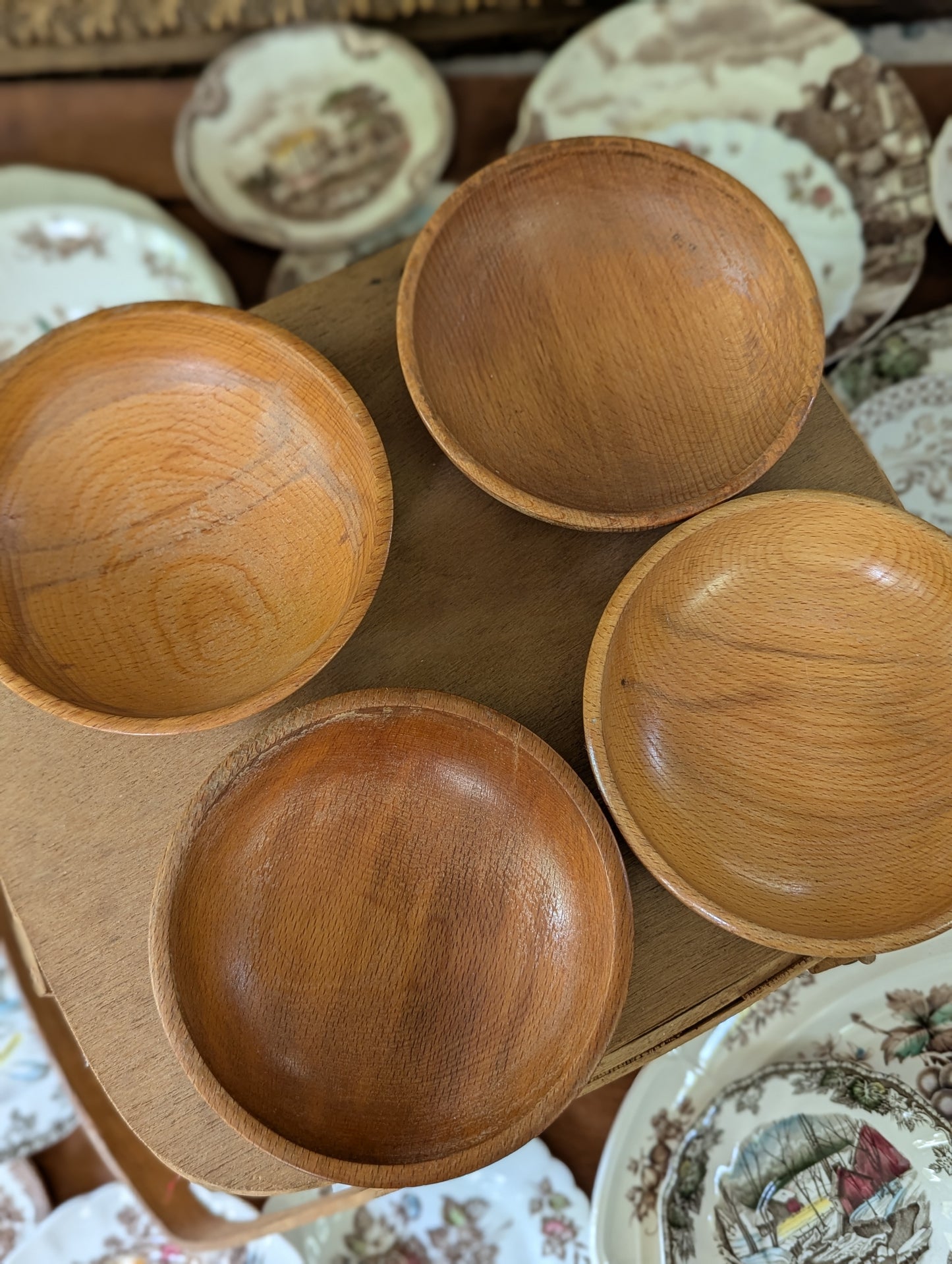 Set of 4 Japan wood bowls