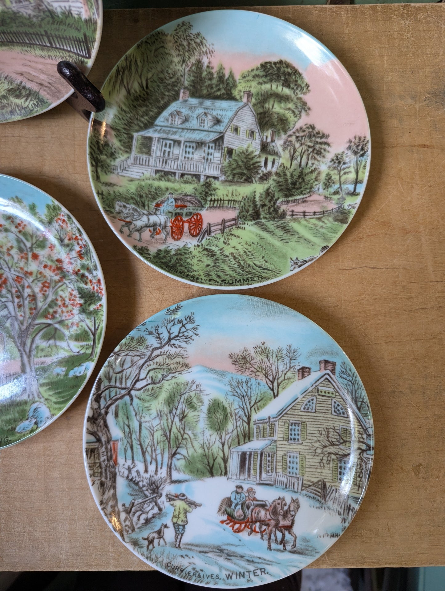 Currier and Ives season wall plates