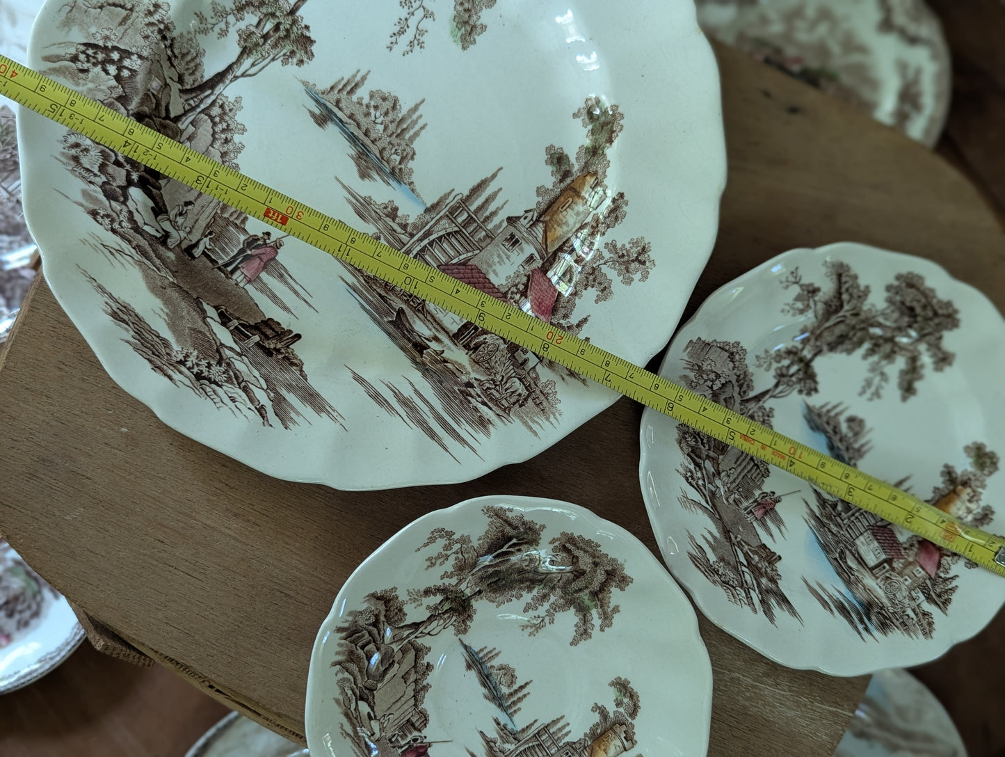 Johnson Brothers Ironstone brown transferware lot