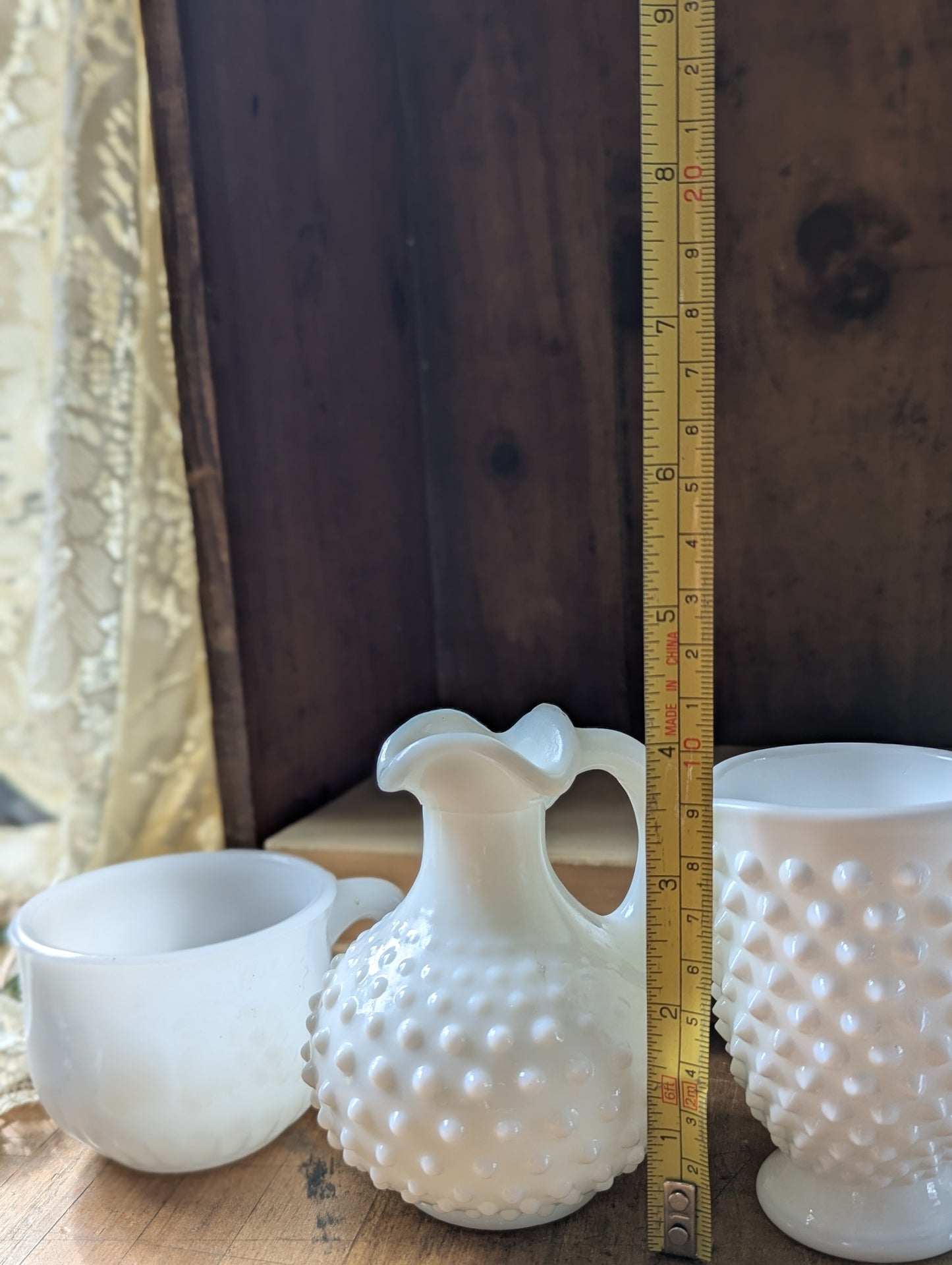 Milk glass collection of 3