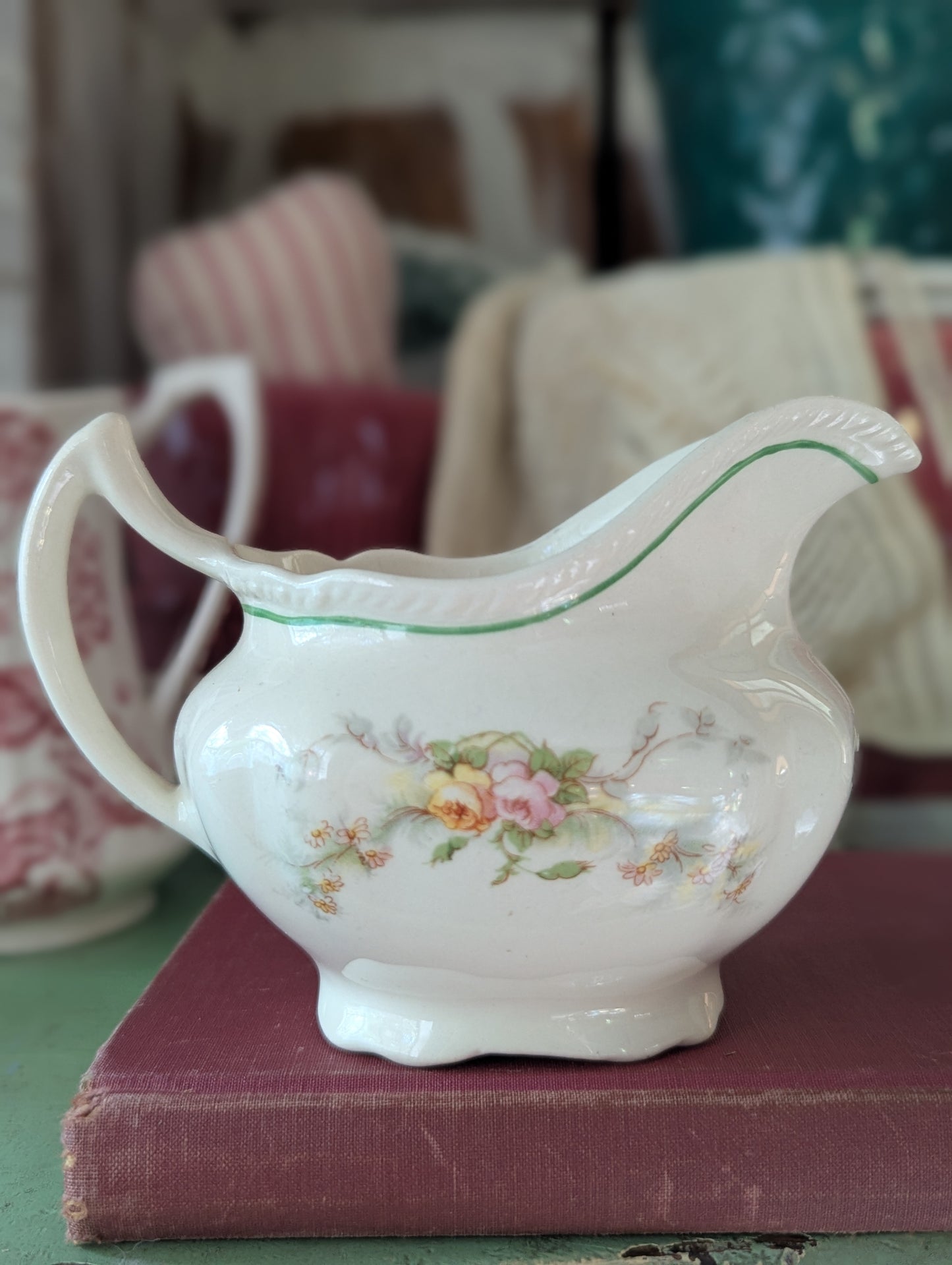 Harker 1840 floral pitcher/gravy boat