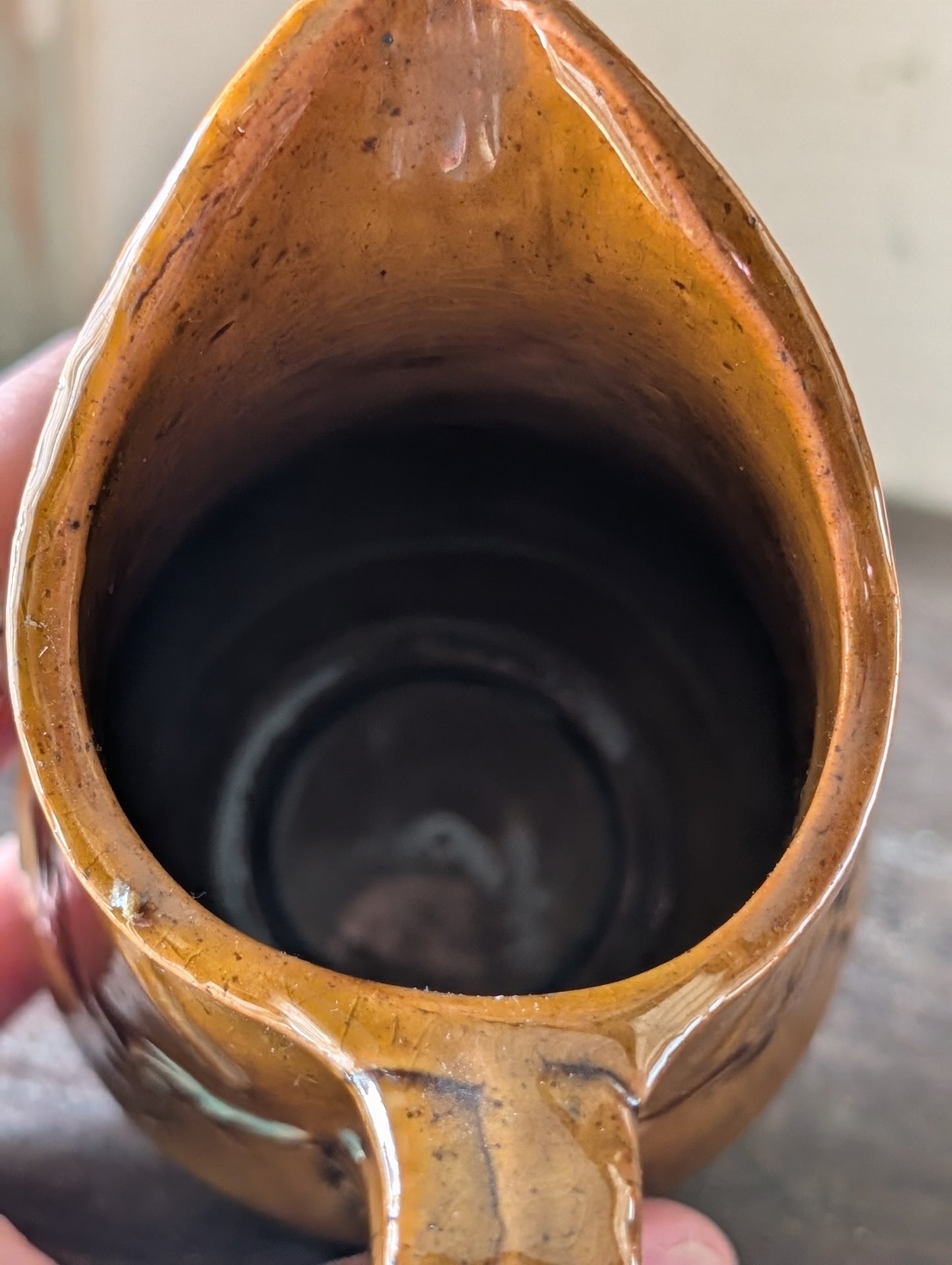 Yellow ware pitcher