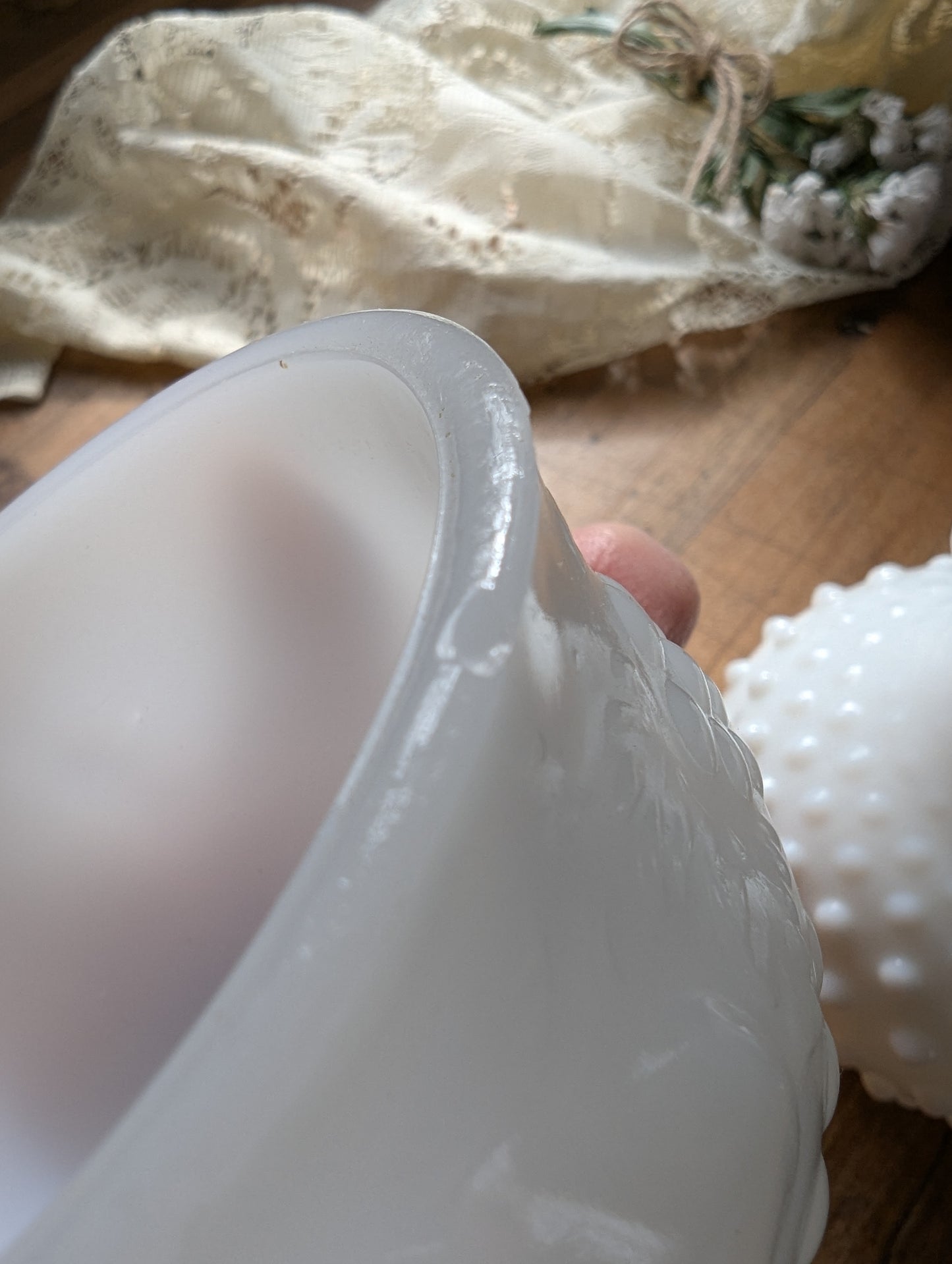 Milk glass collection of 3