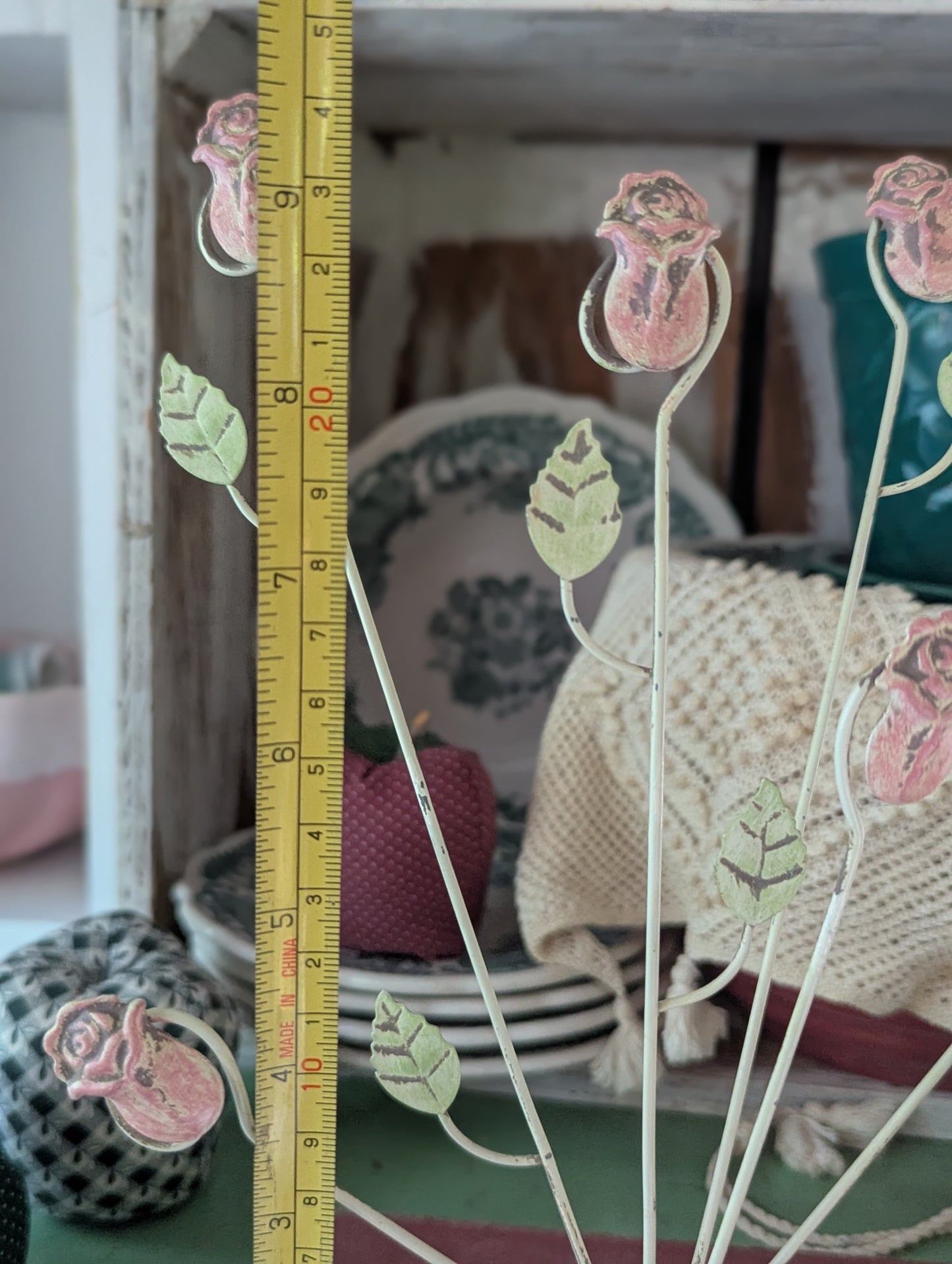 Postcard ephemera display with roses