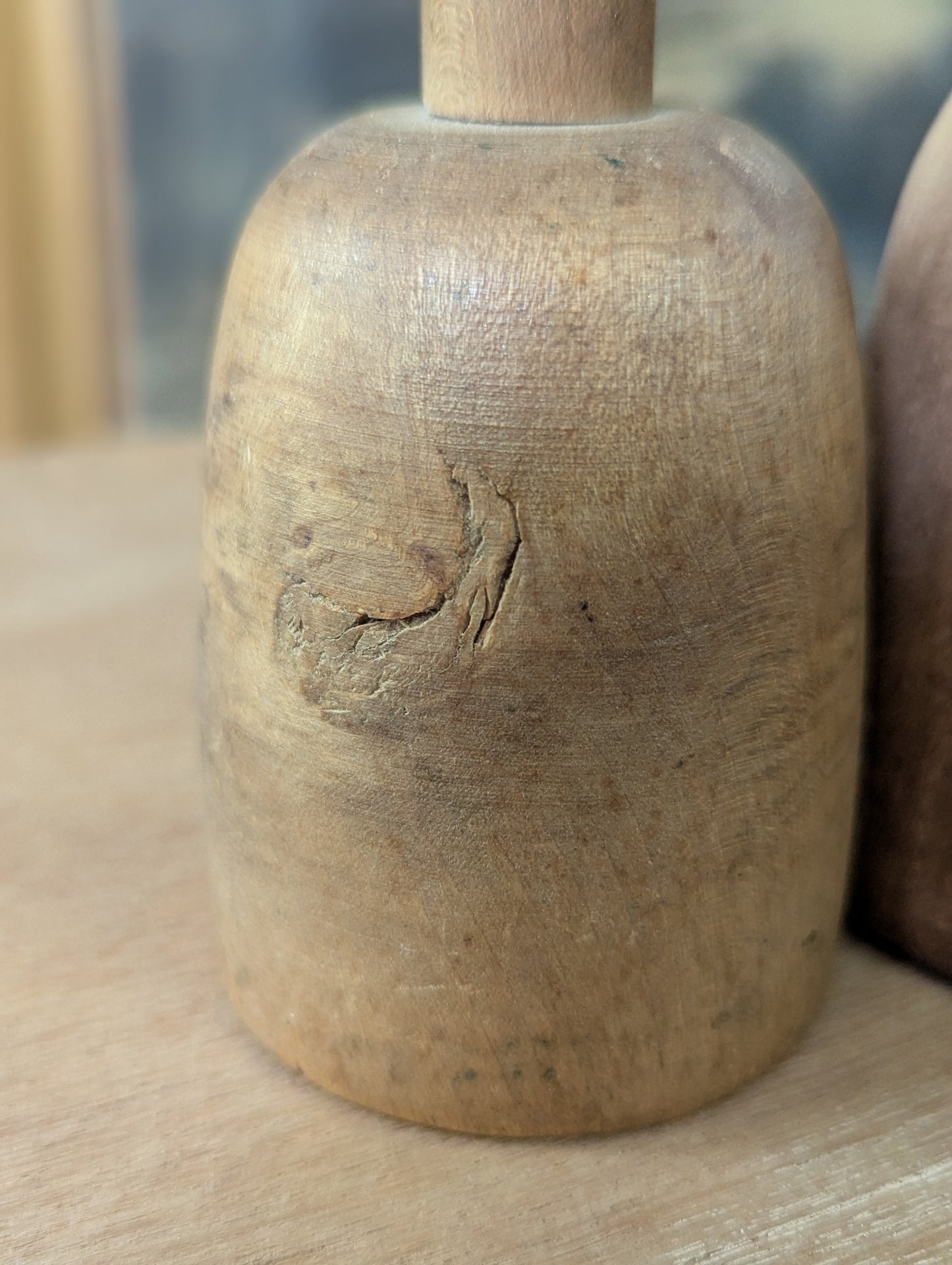 Pair of wood potato mashers
