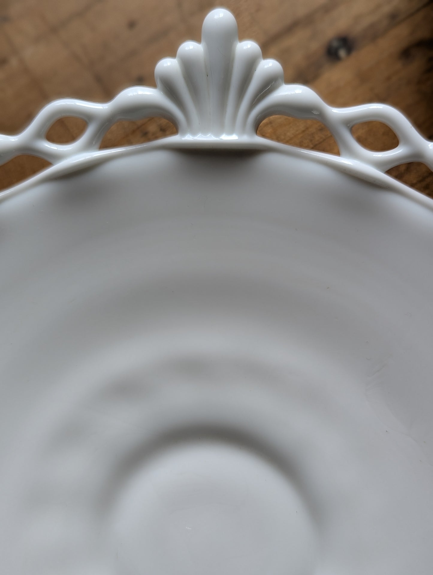 Milk glass pedestal dish