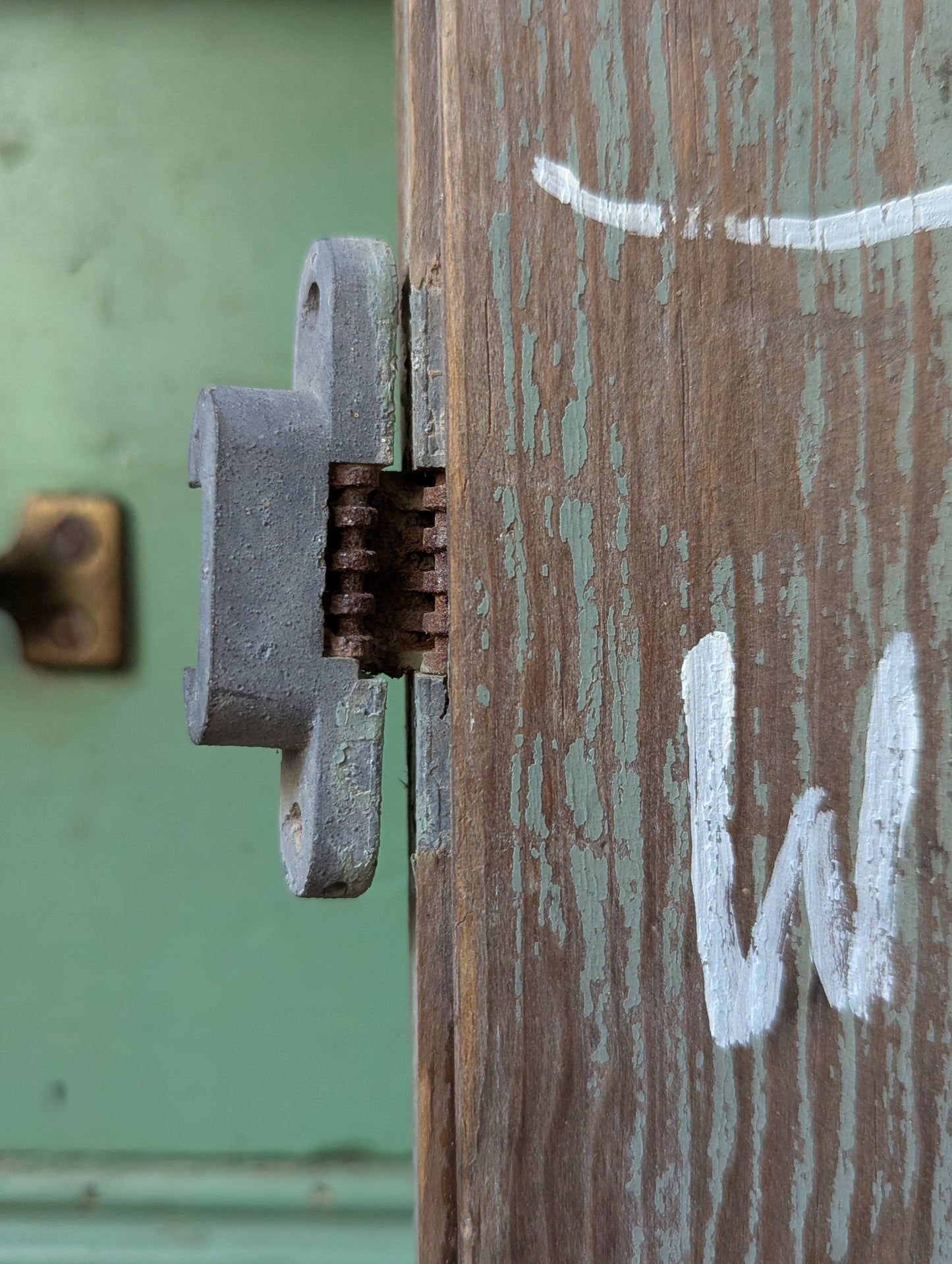 Wood door repurposed sign