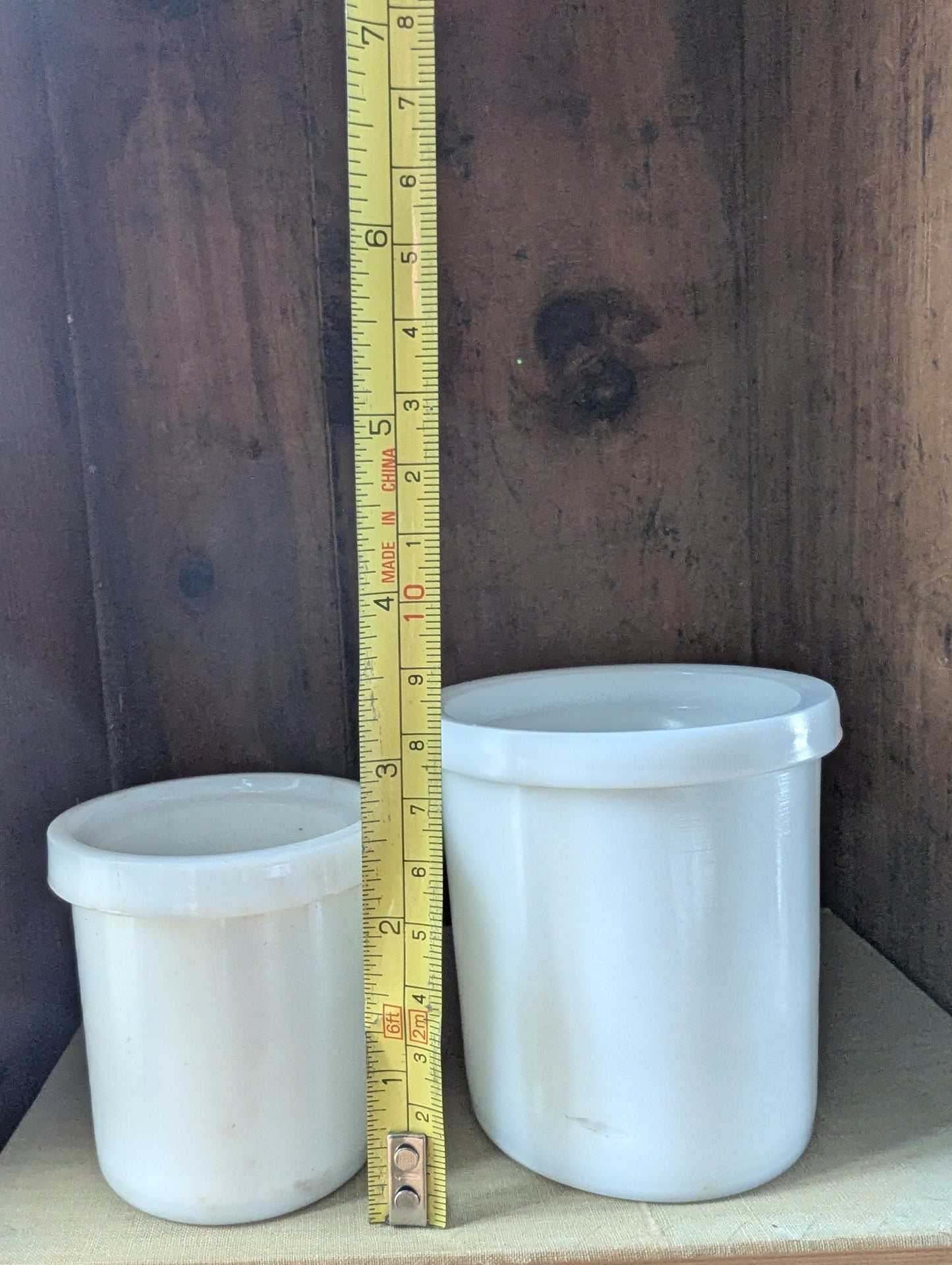 Milk glass collection of 3, clover, cheese crocks