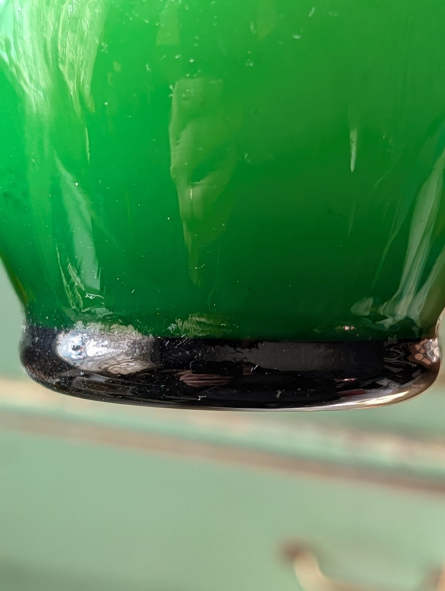 Green glass vase