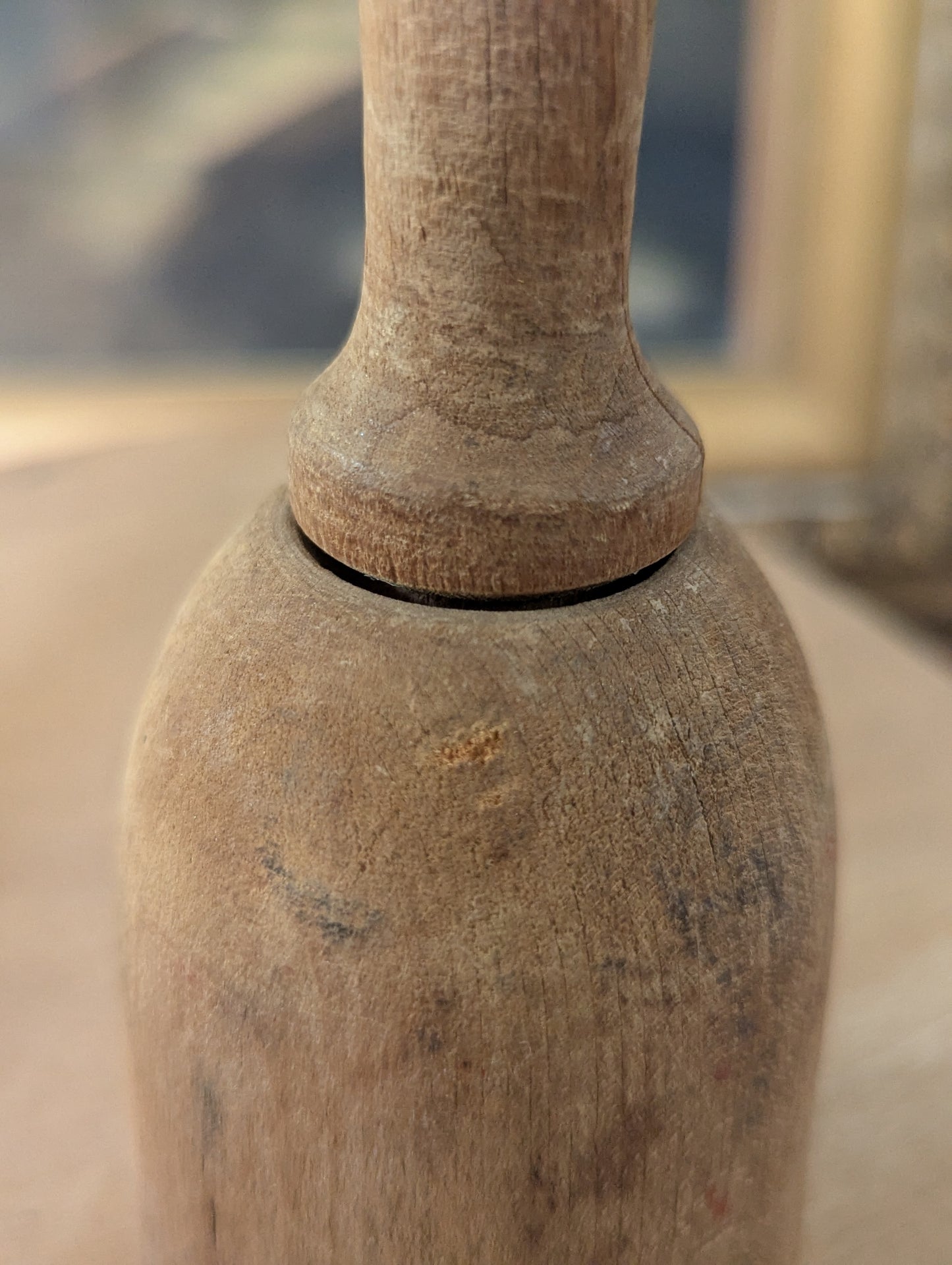 Pair of wood potato mashers