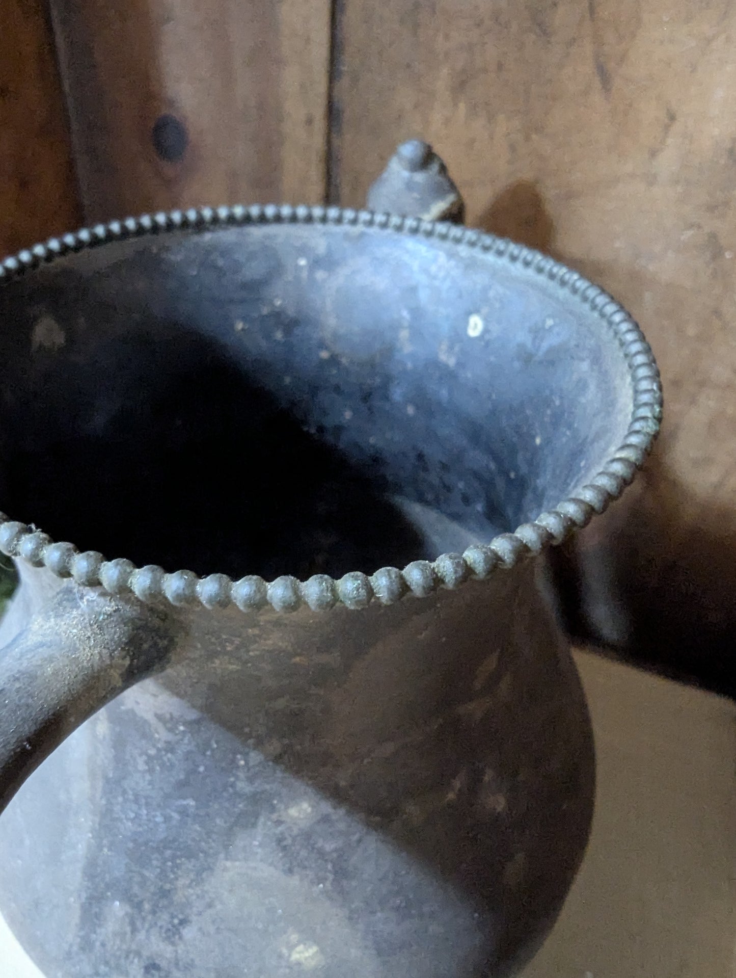 Set of two pewter urns