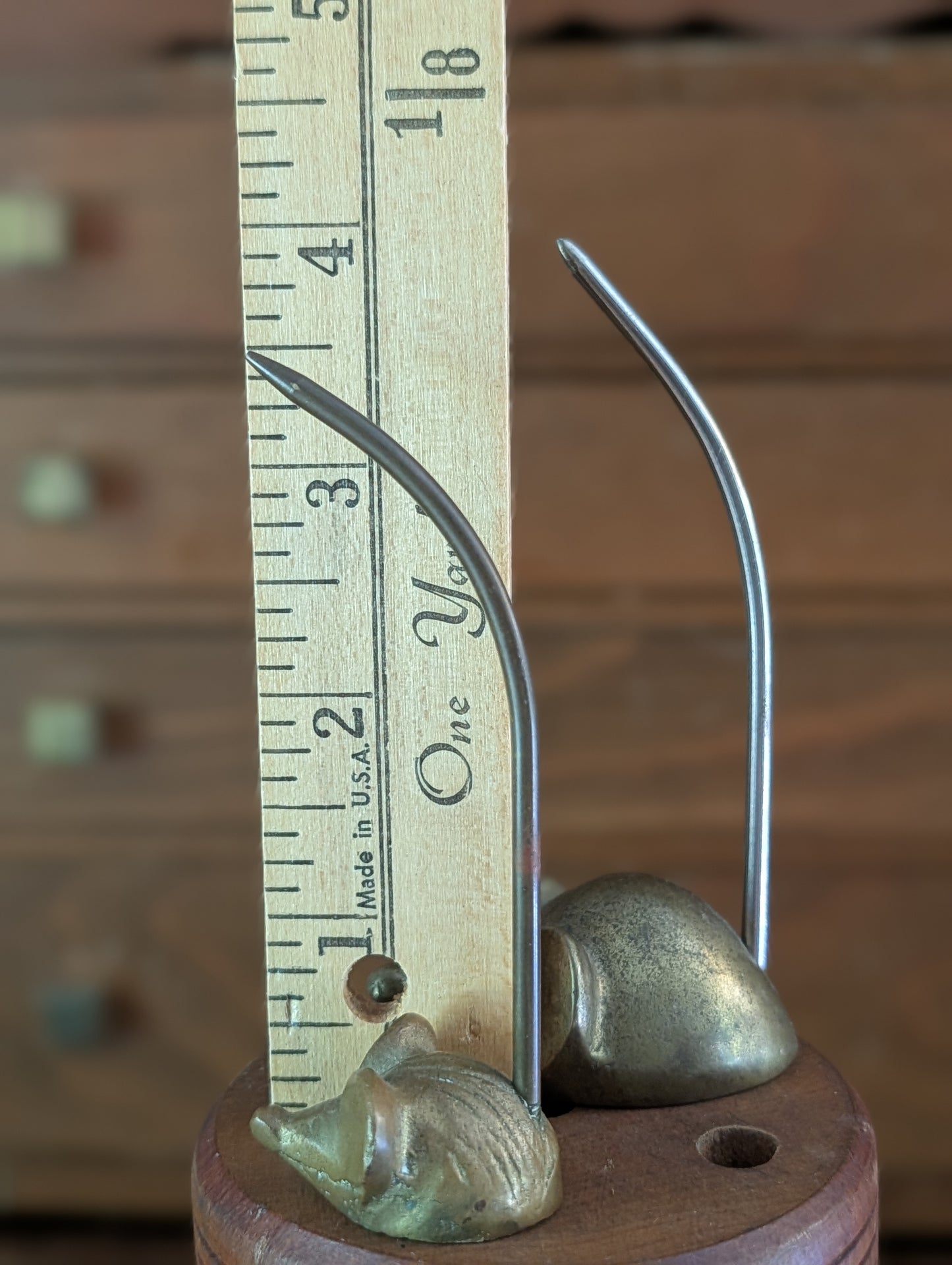 Brass mice pair