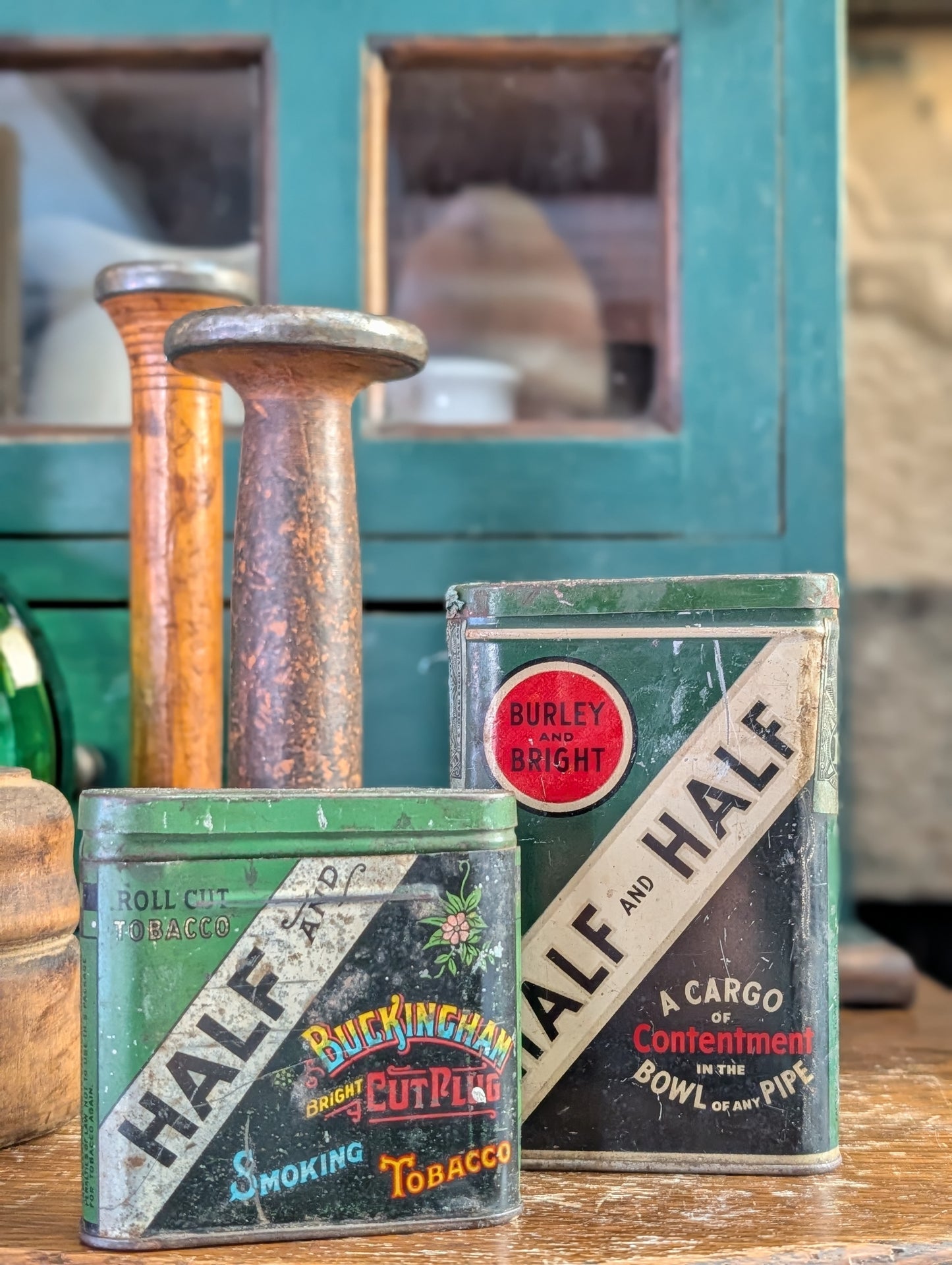 Pair of tobacco tins