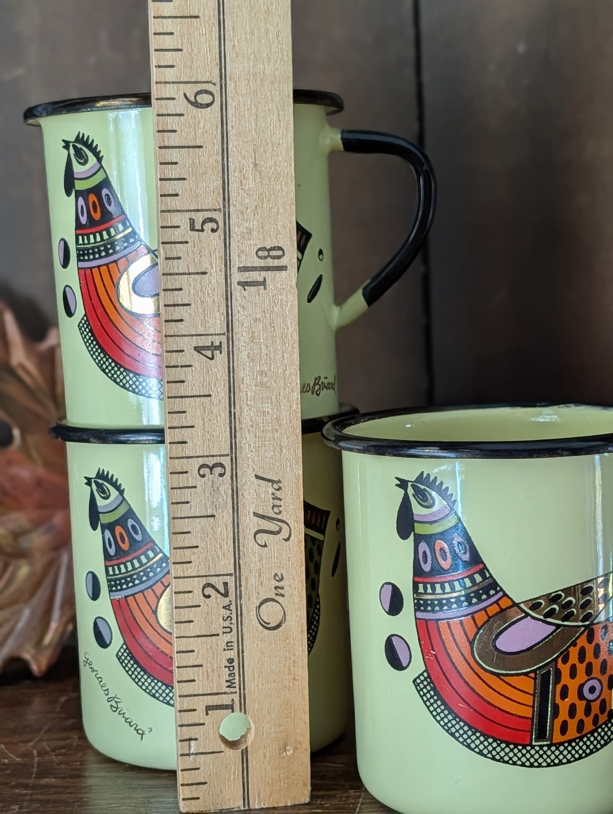 Georges Briard enamelware mugs
