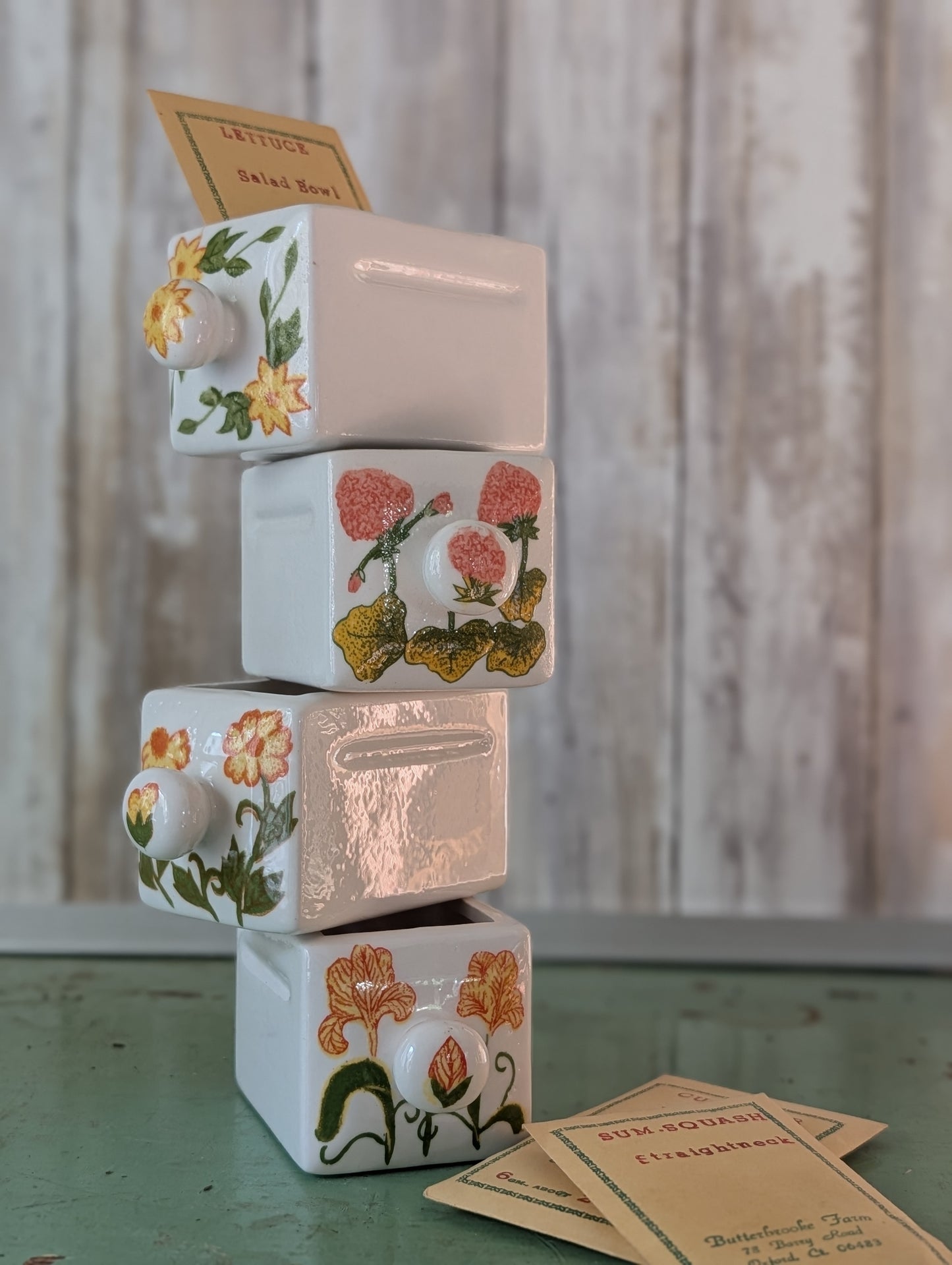 floral ceramic drawers