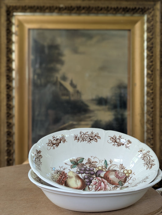 Windsor Fruit Johnson Brothers Transferware serving bowls