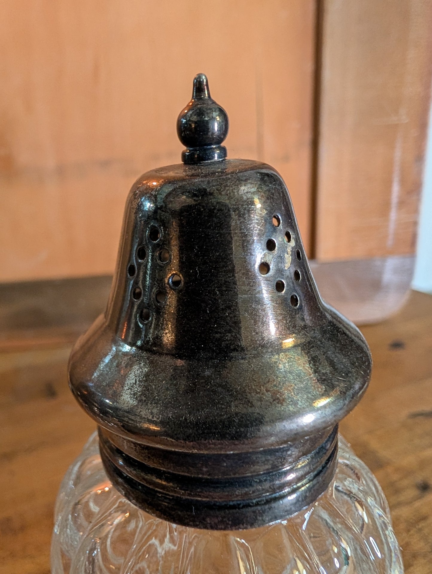 Glass and silver plate shakers