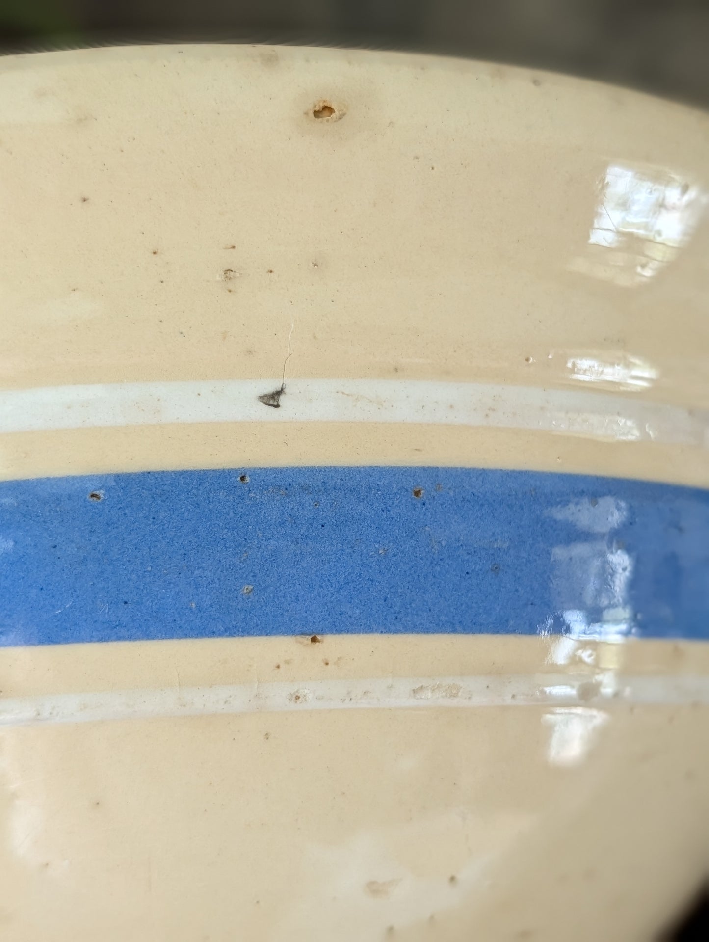 Striped stoneware bowl