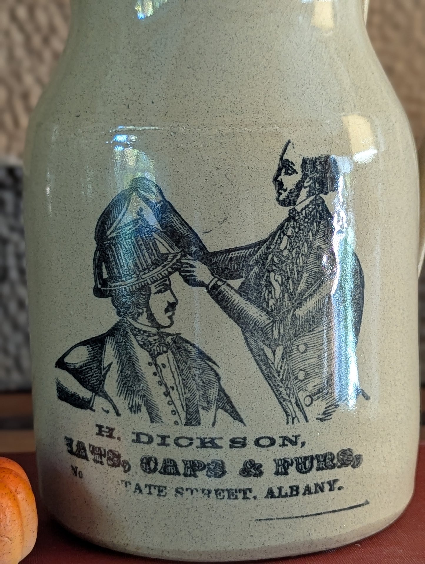 Moira English advertising pottery pitcher