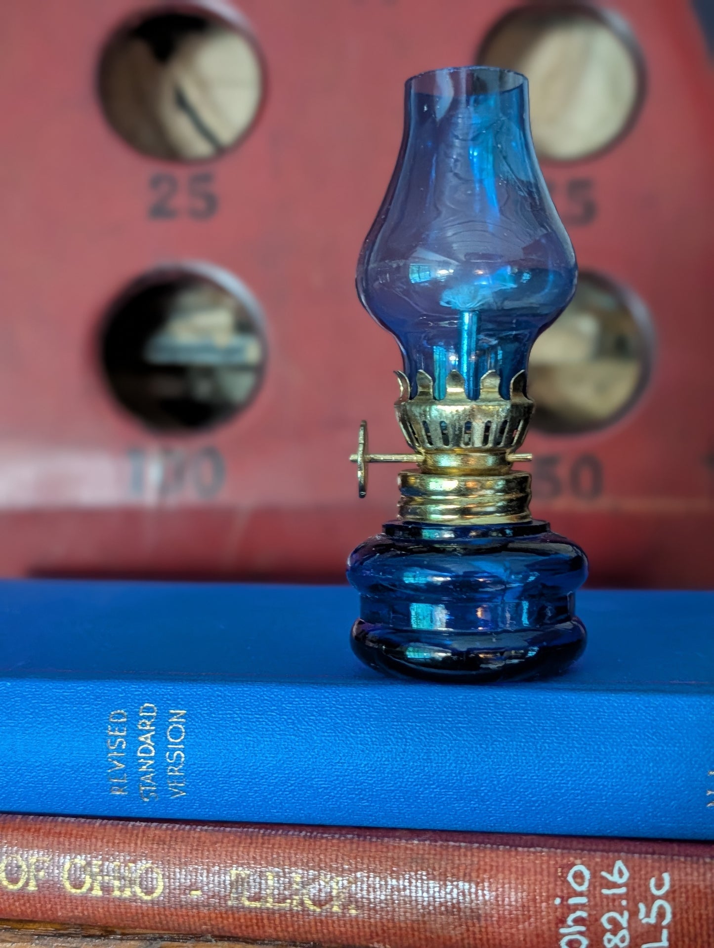 Cobalt blue oil lamp