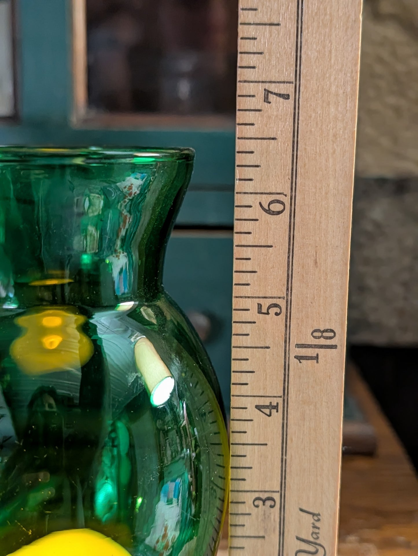 Green glass vase